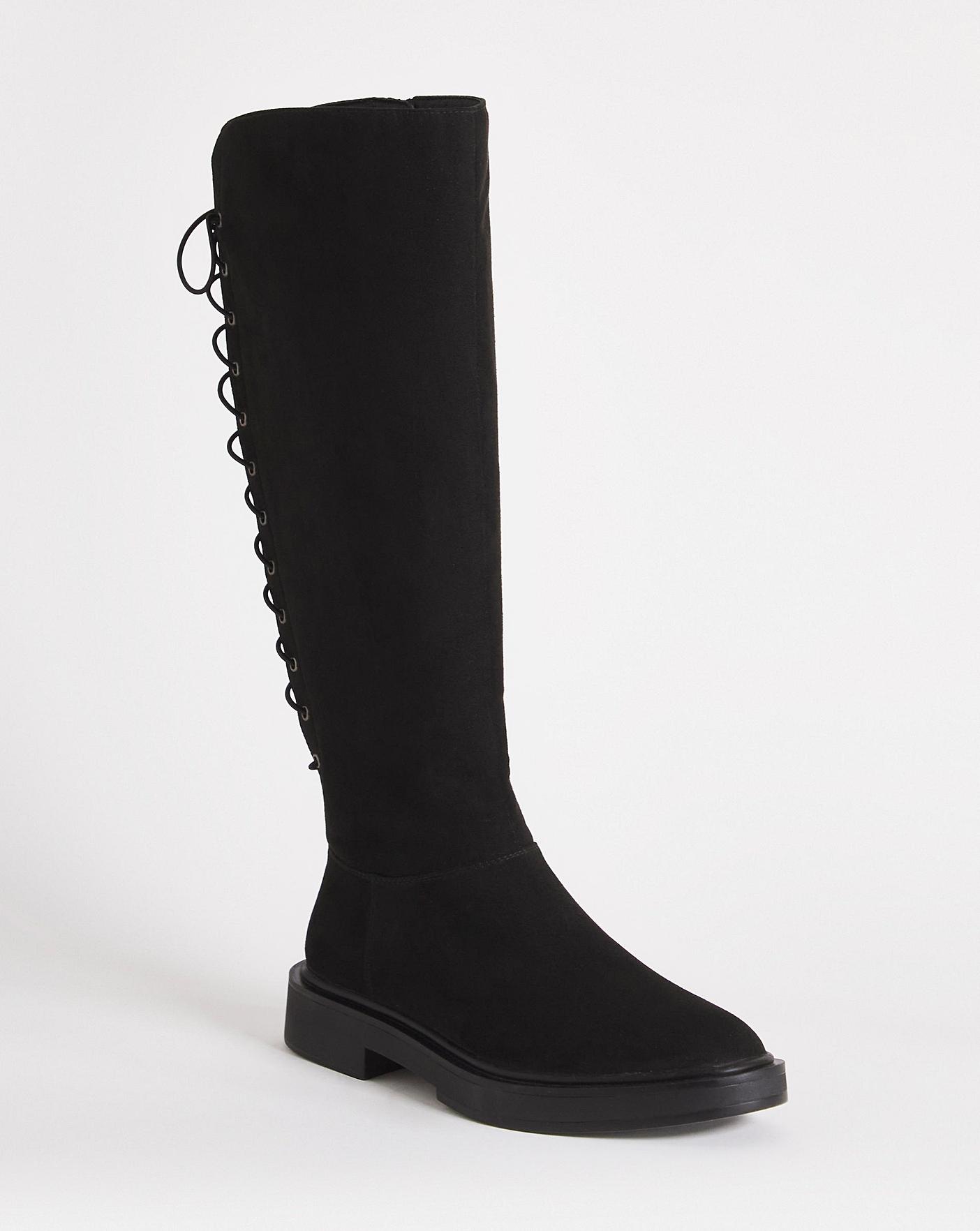 Lace Up Back Knee Boots Wide SC | J D Williams