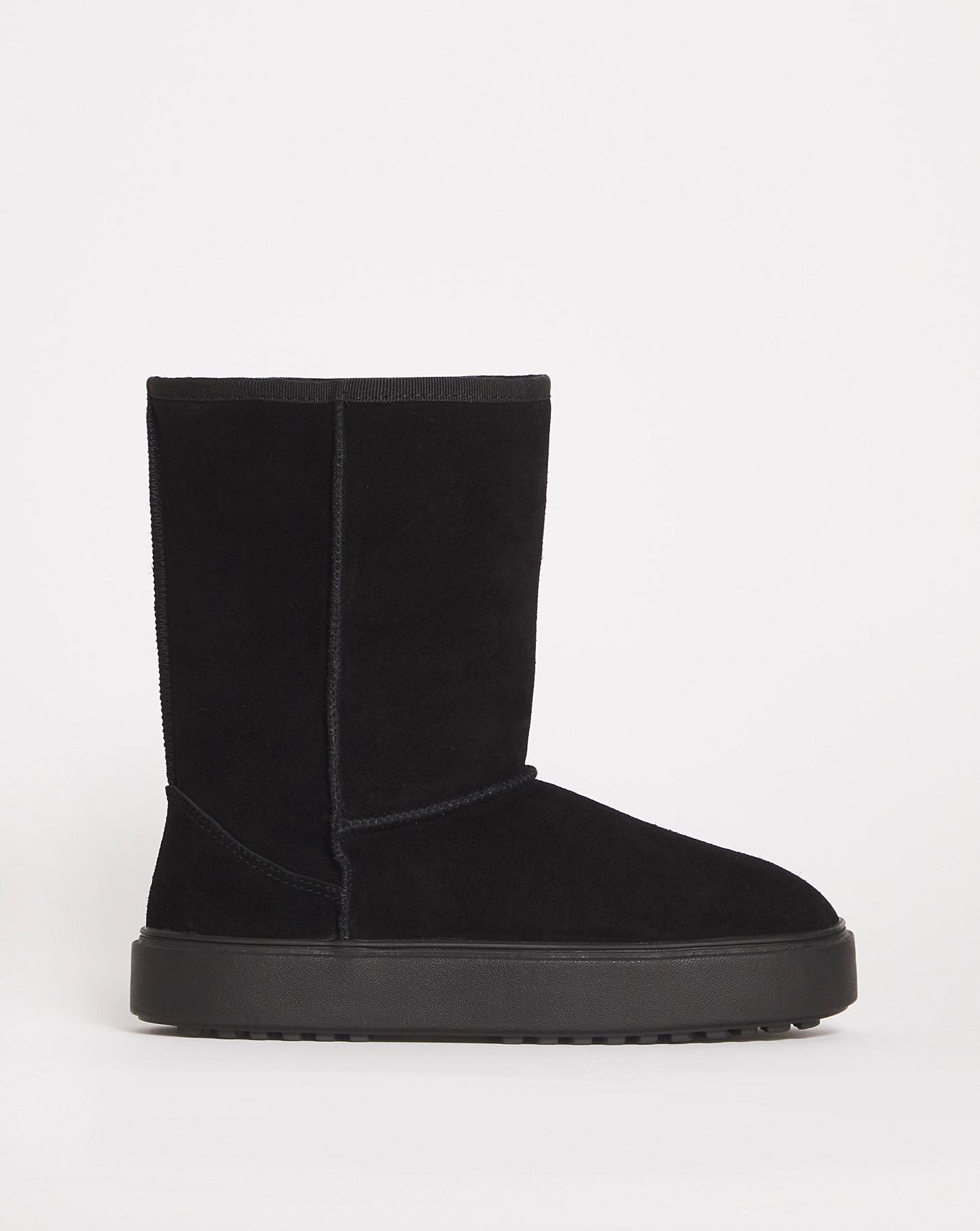 Warm Lined Flatform Boots Wide | J D Williams