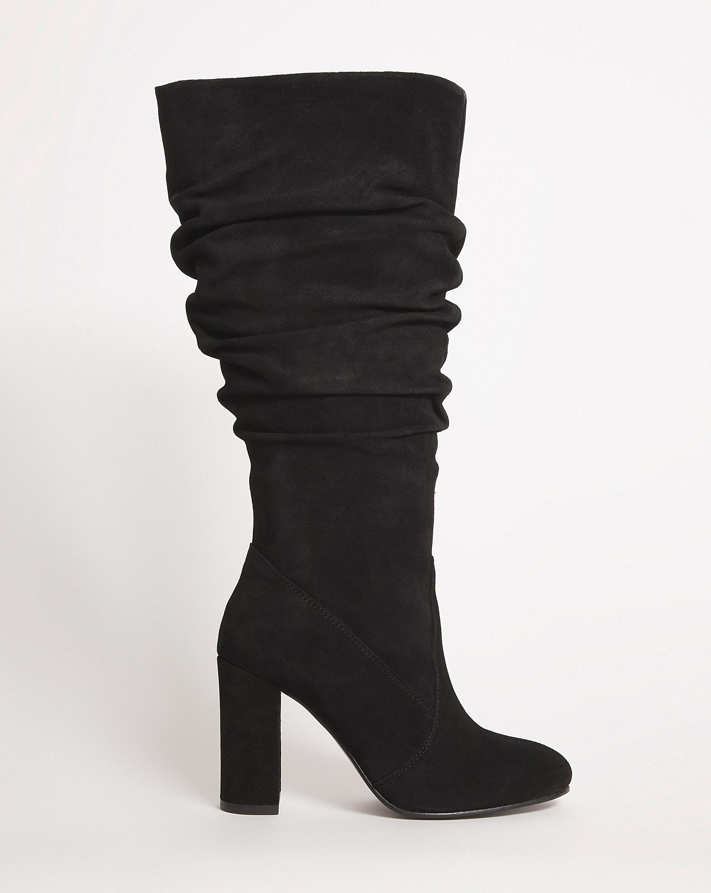 ruched heel boots