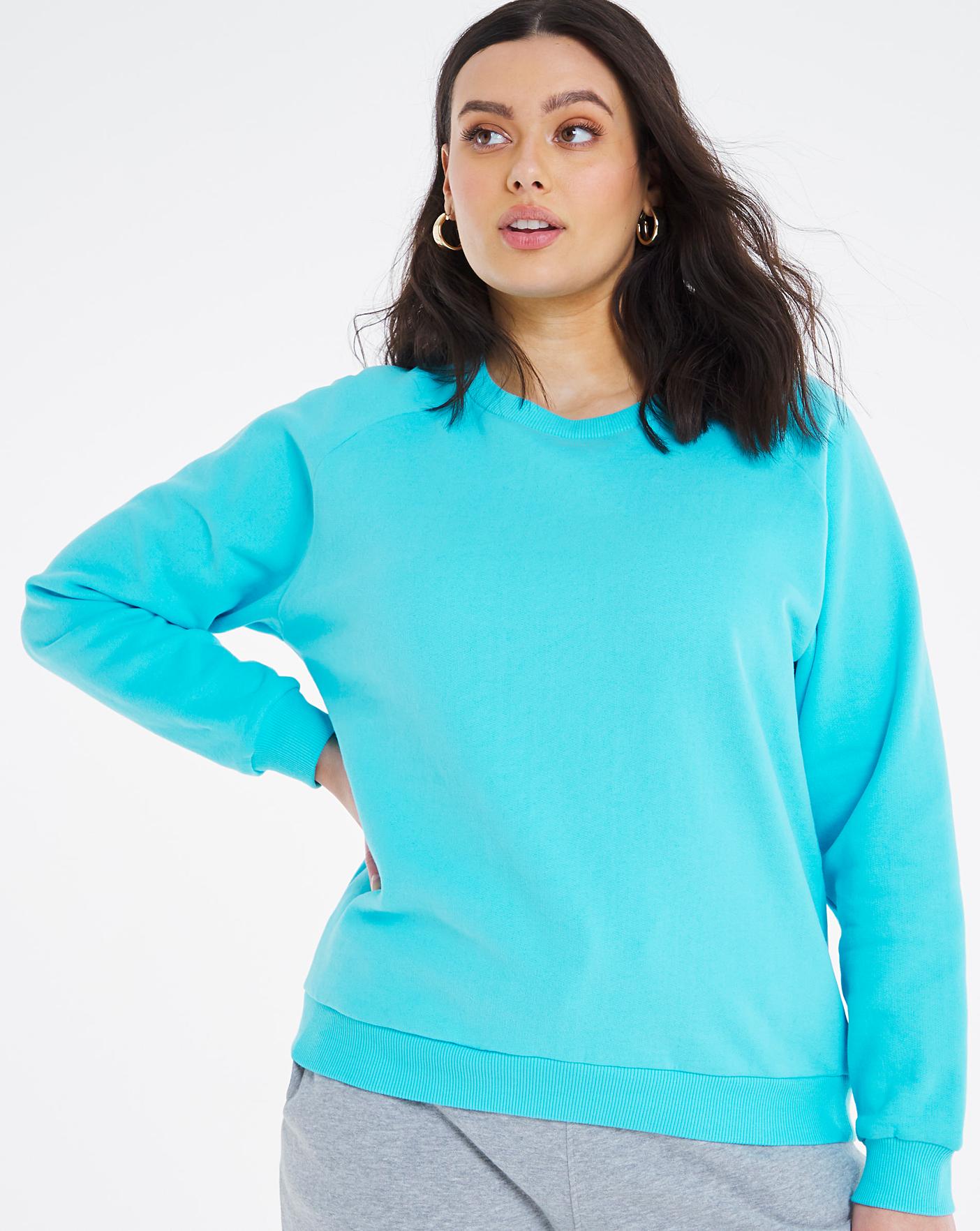 Aqua Crew Neck Sweatshirt | Simply Be