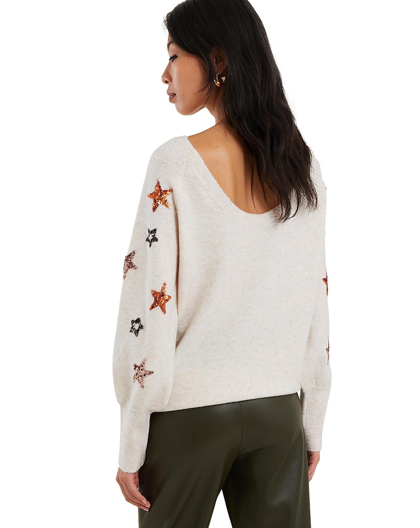 Monsoon Star Sequin Scoop Neck Jumper | Ambrose Wilson