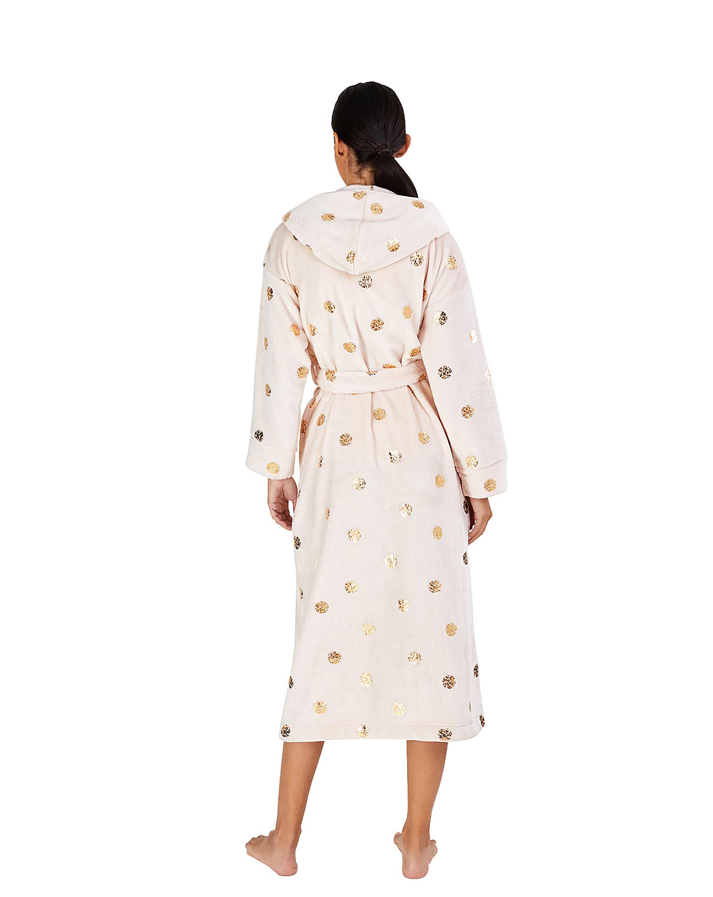 Monsoon Spot Foil Hooded Dressing Gown J D Williams
