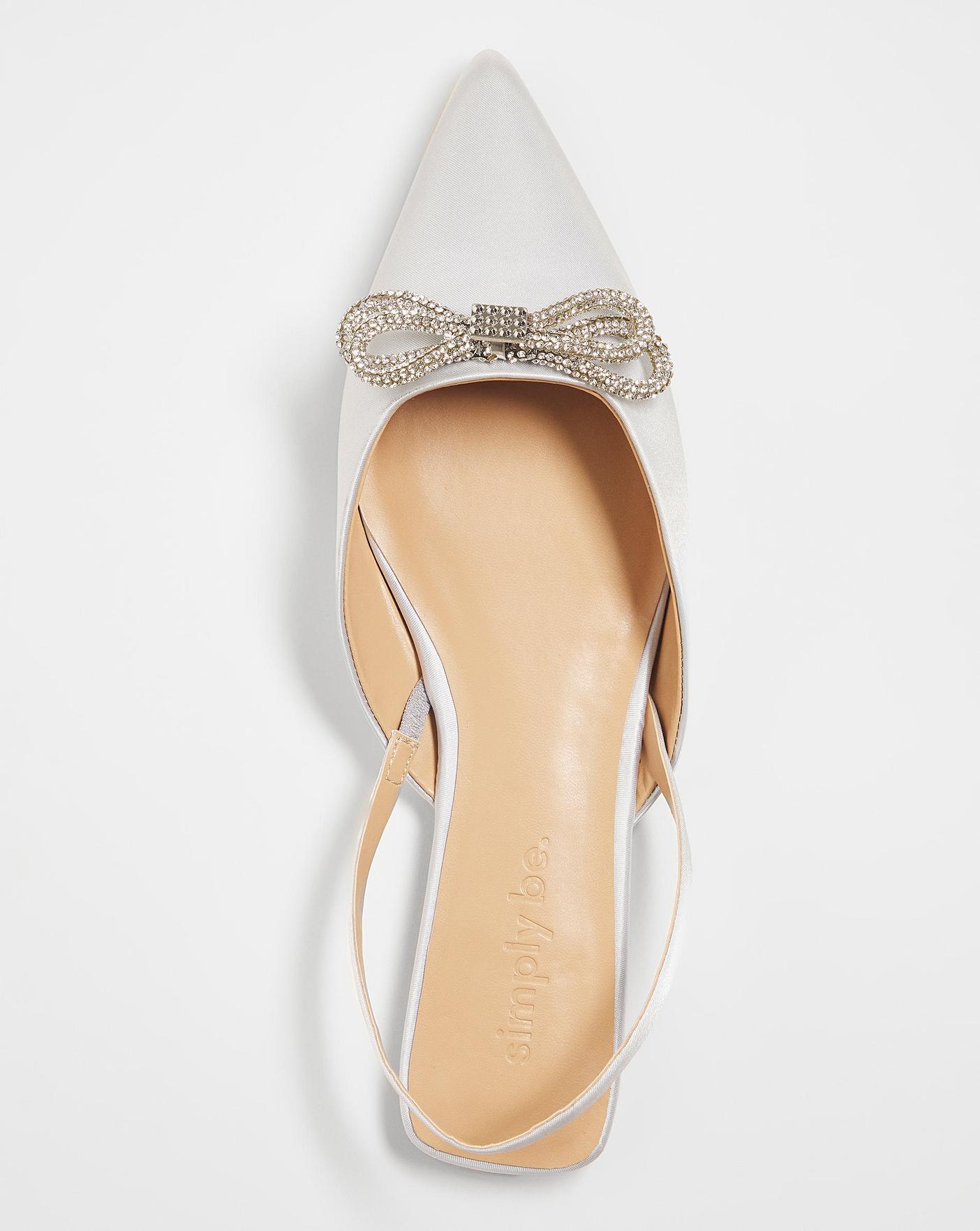 Flat Pointy Toe Satin Shoes ExWide Fit | J D Williams