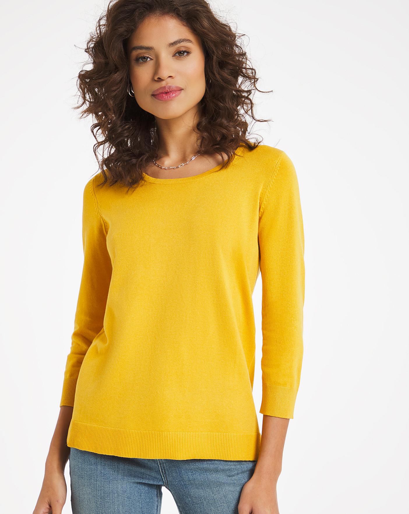 yellow crew neck jumper