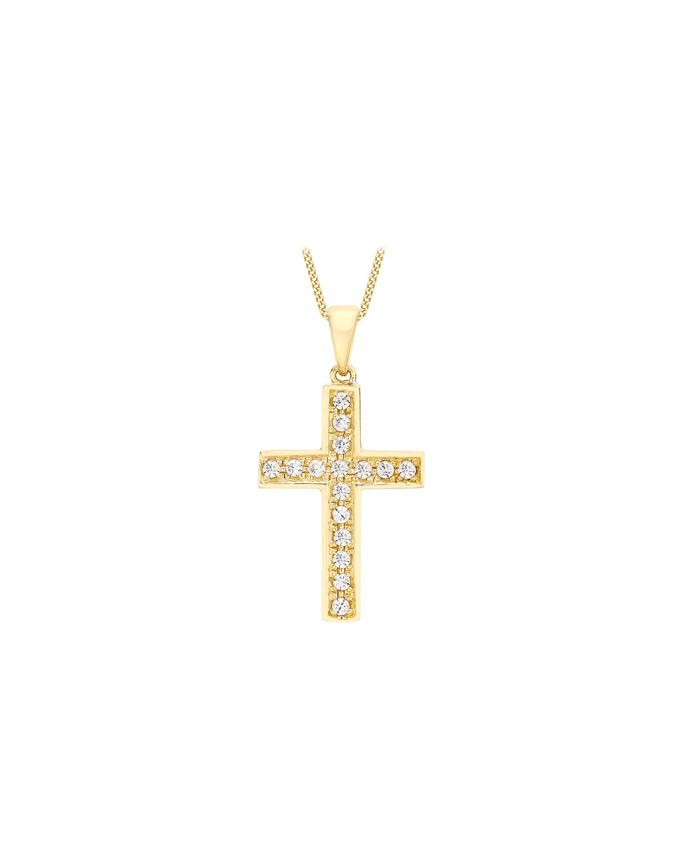 9ct gold cross hot sale chain