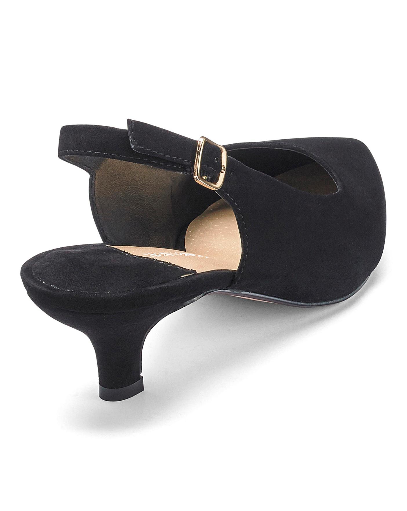 kitten heel sling back