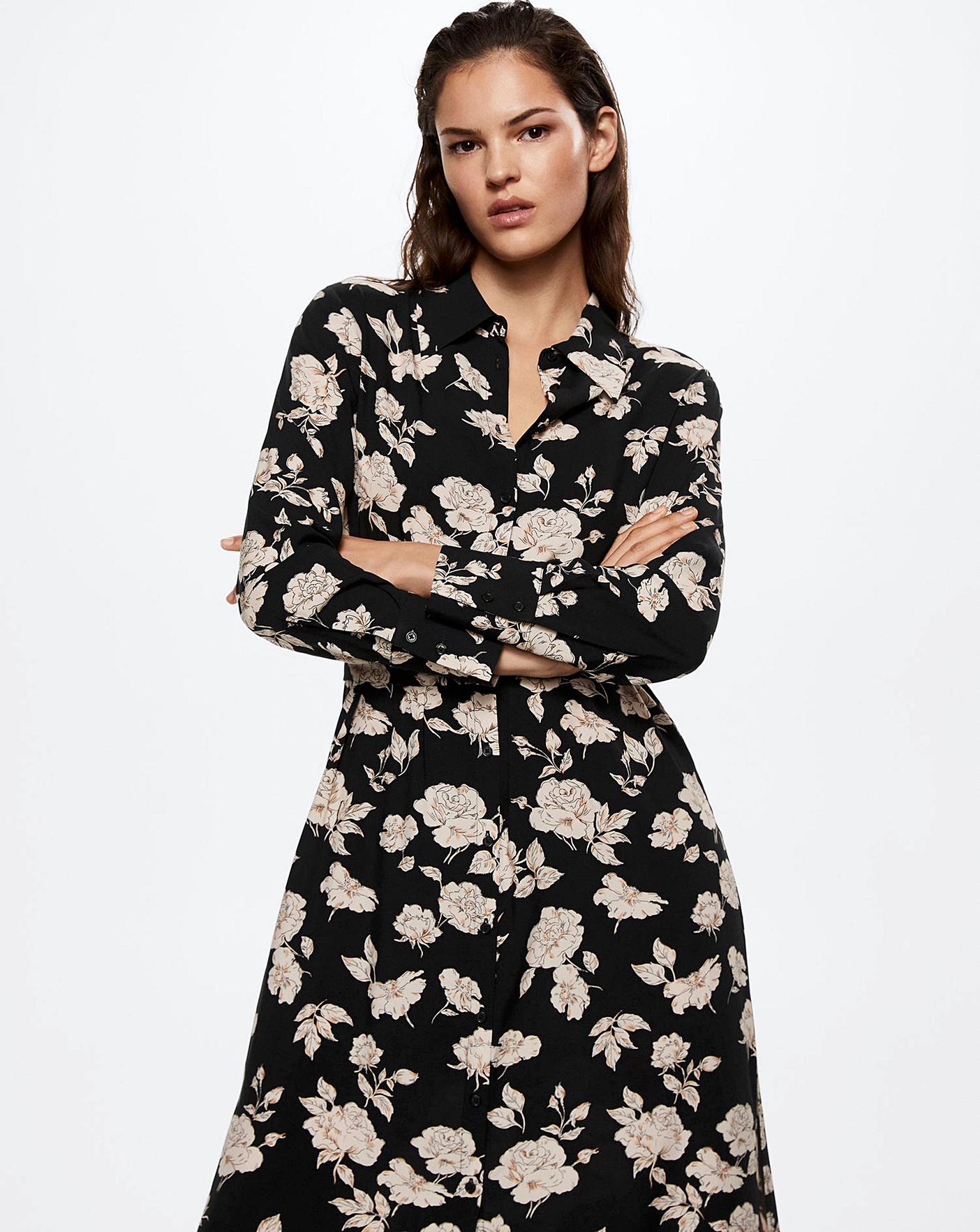 Mango printed shirt outlet dress