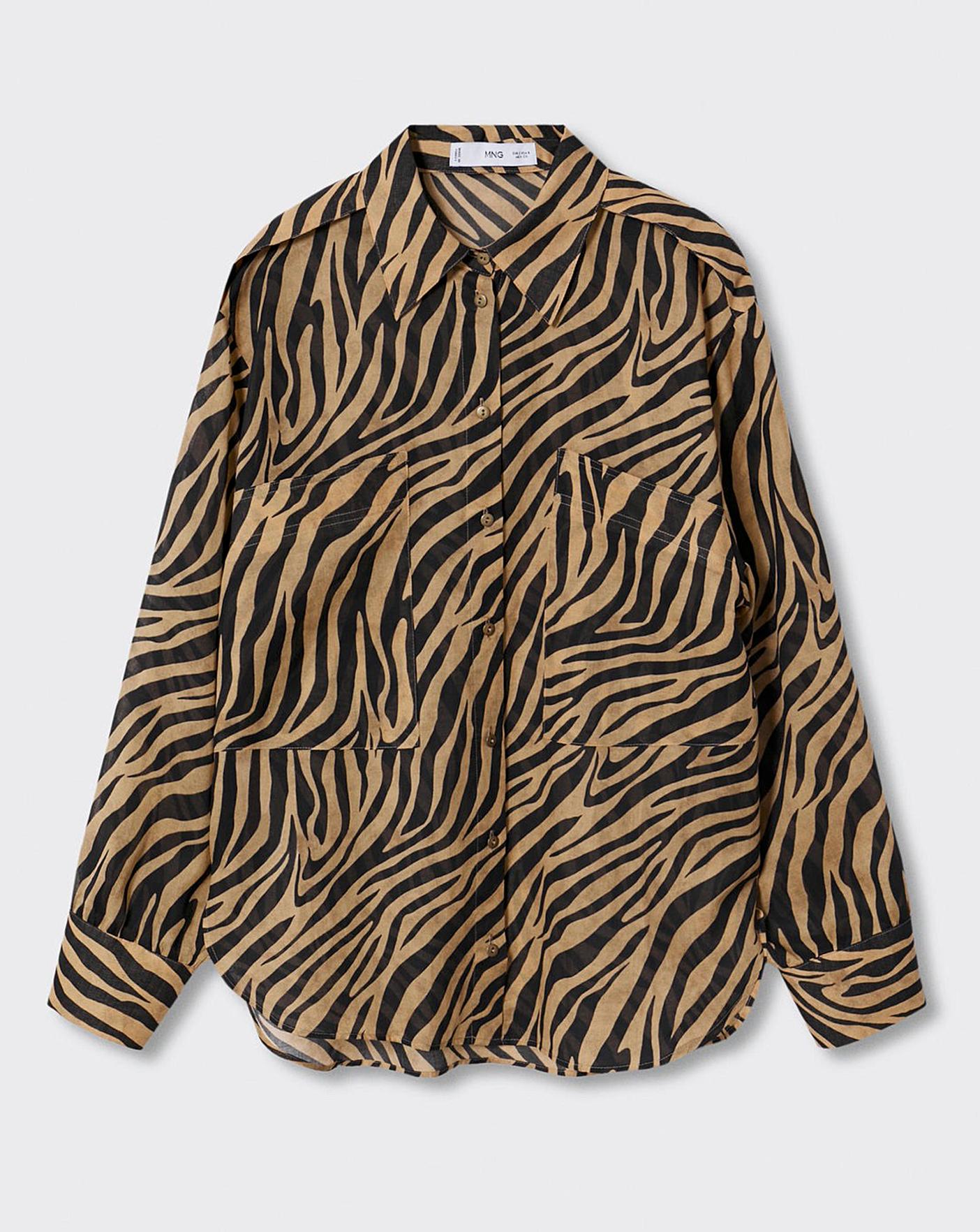 mango animal print shirt