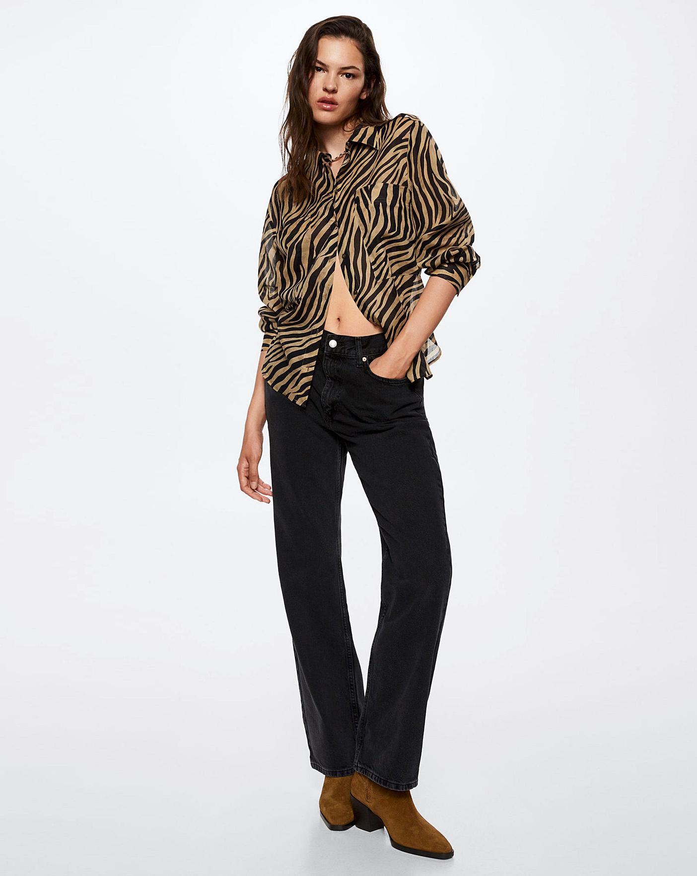 mango animal print shirt