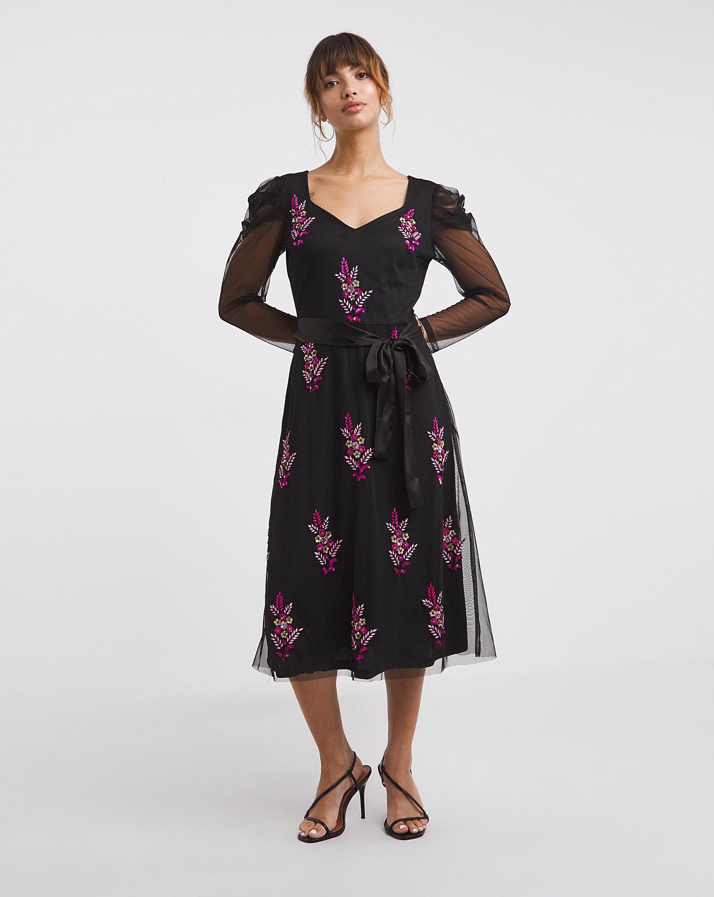 Midi dress outlet embroidered