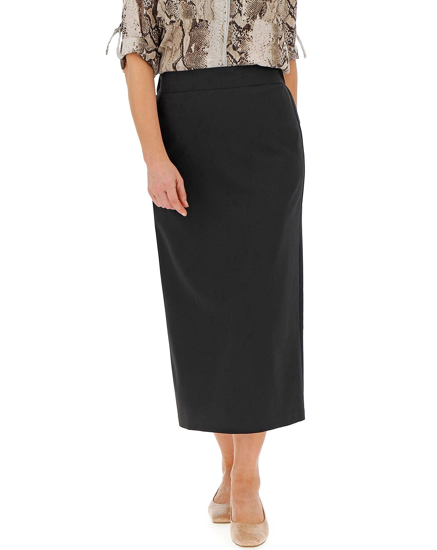 black maxi pencil skirt