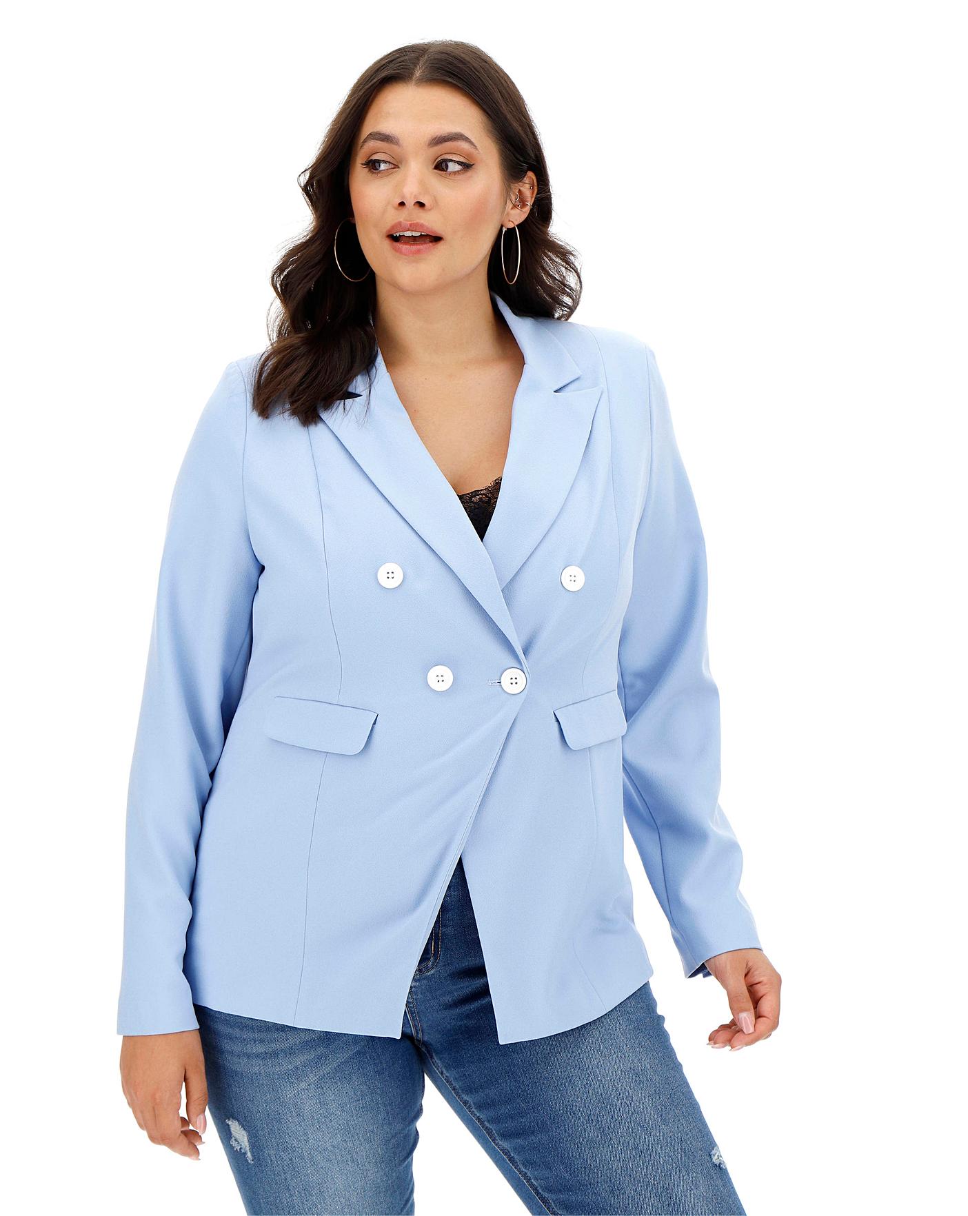 Powder Blue Trophy Blazer Simply Be