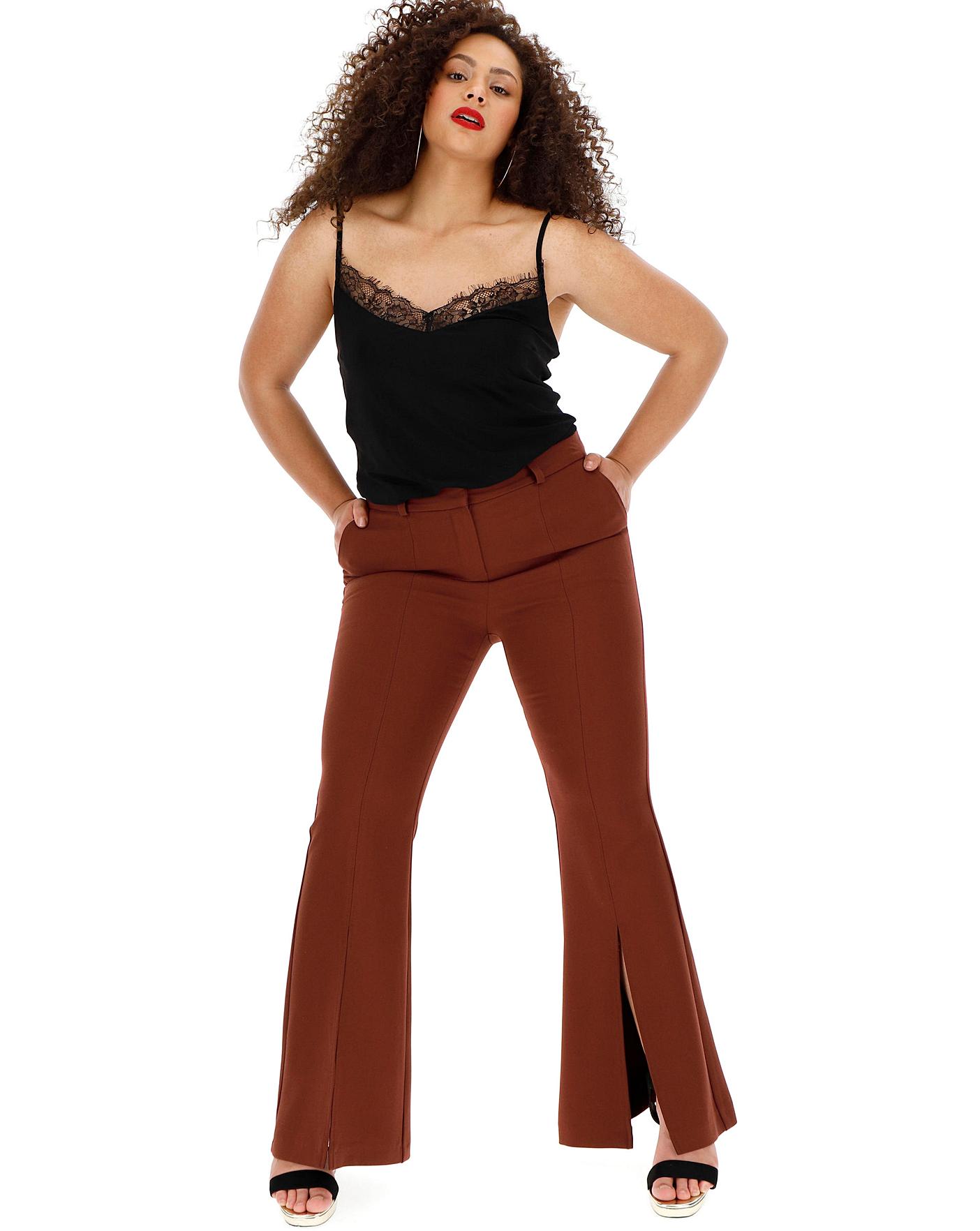 wide leg flared trousers