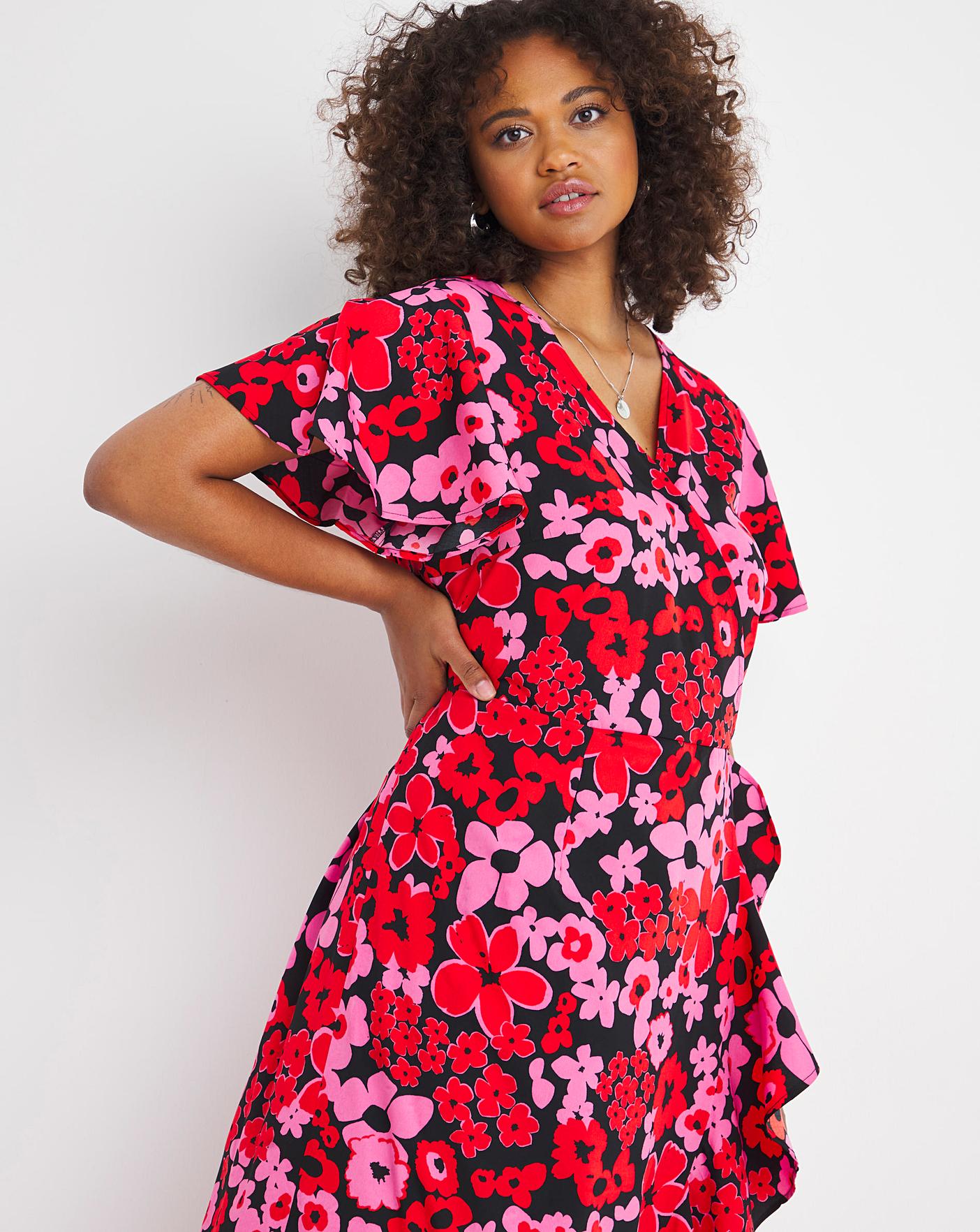 Lovedrobe Ruffle Detail Wrap Dress 