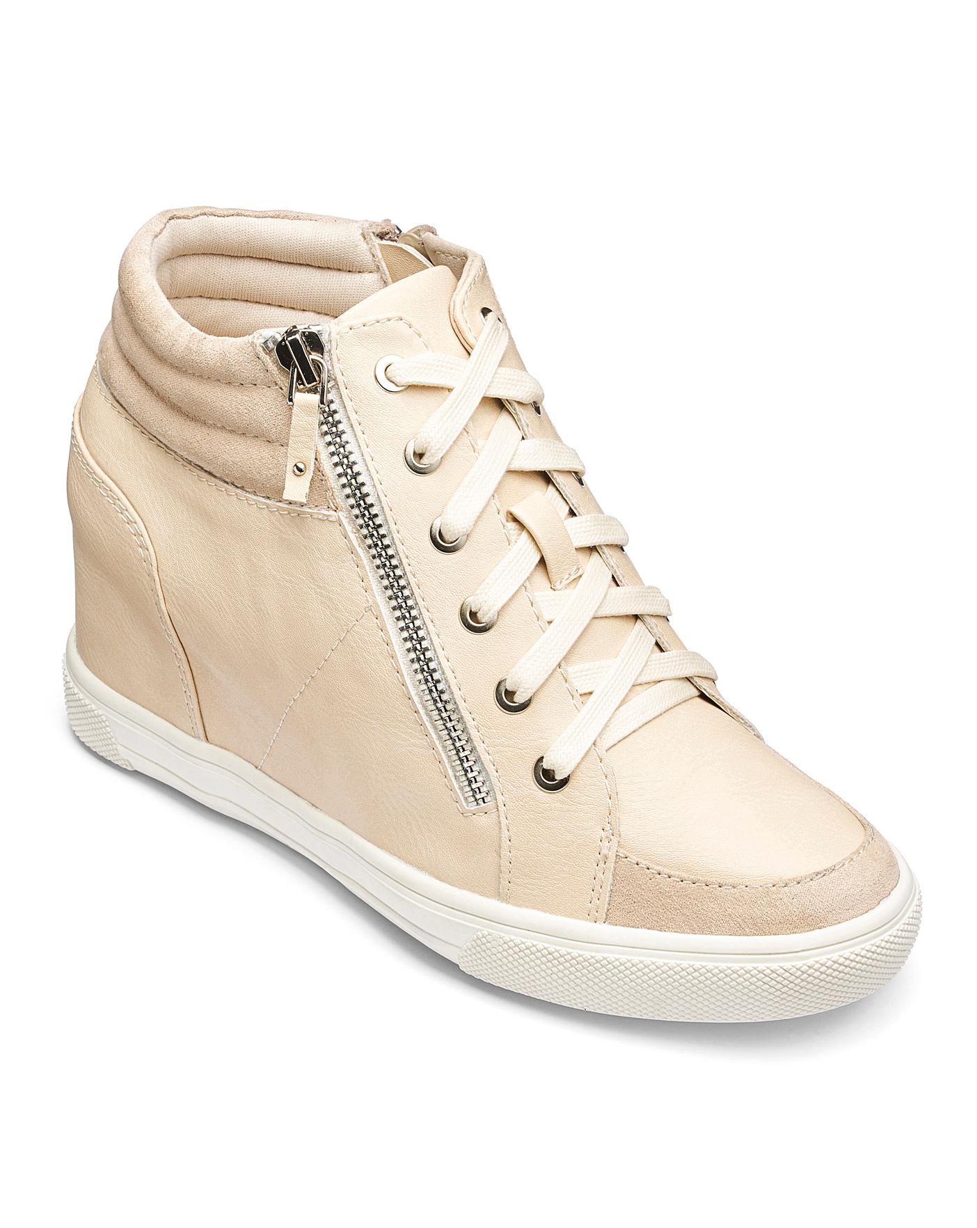 wide fit wedge trainers