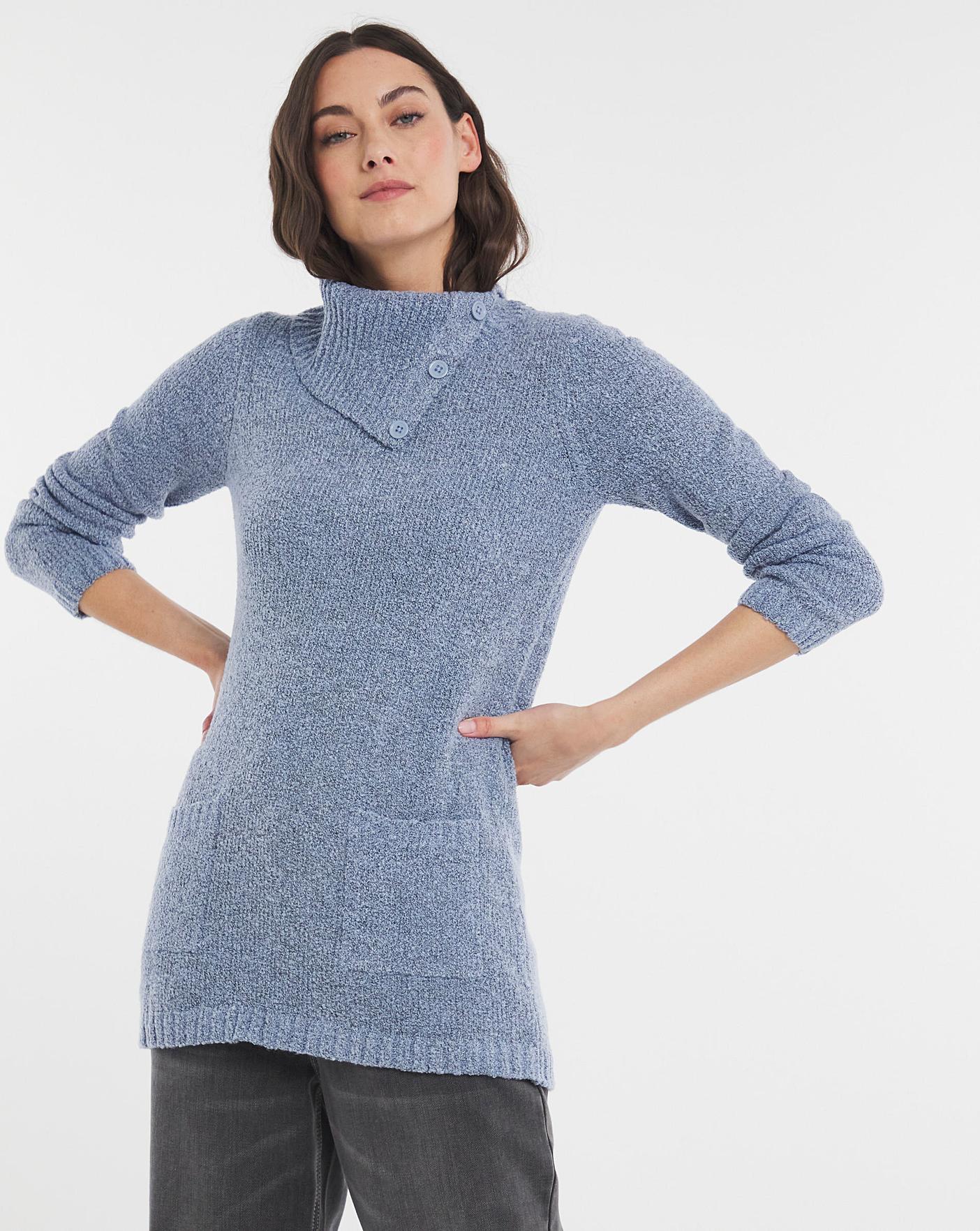 pale blue cowl neck jumper