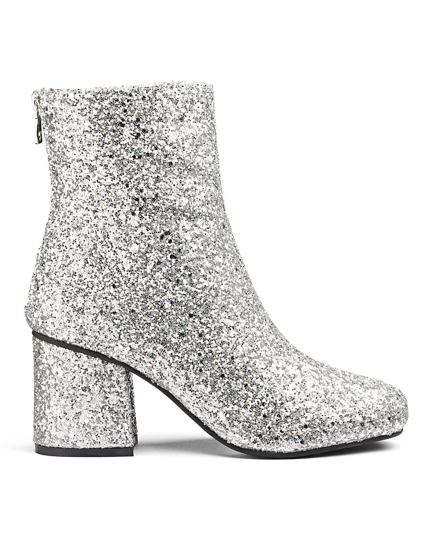 glitter boots wide fit