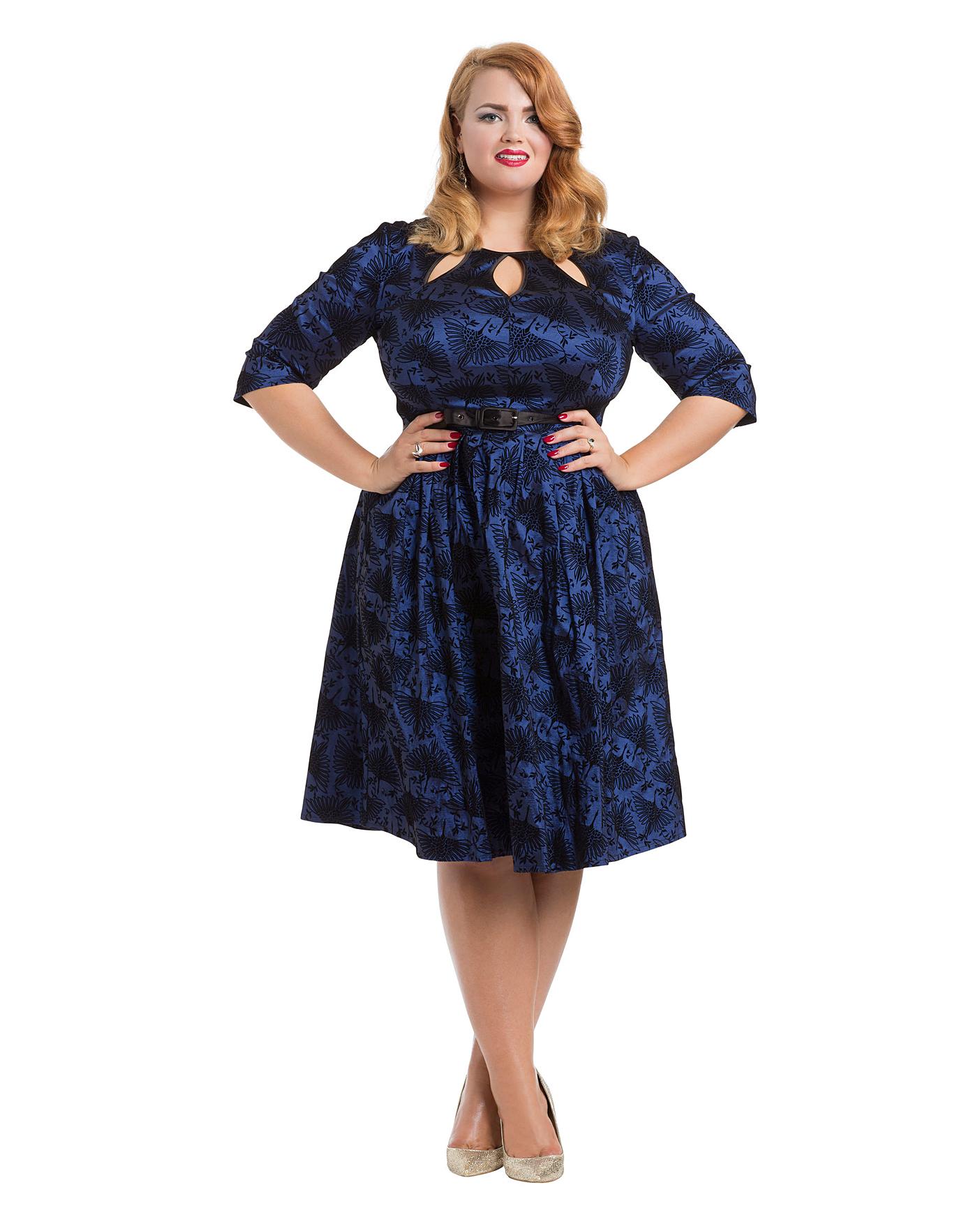Voodoo Vixen Keyhole Neck Belted Dress 