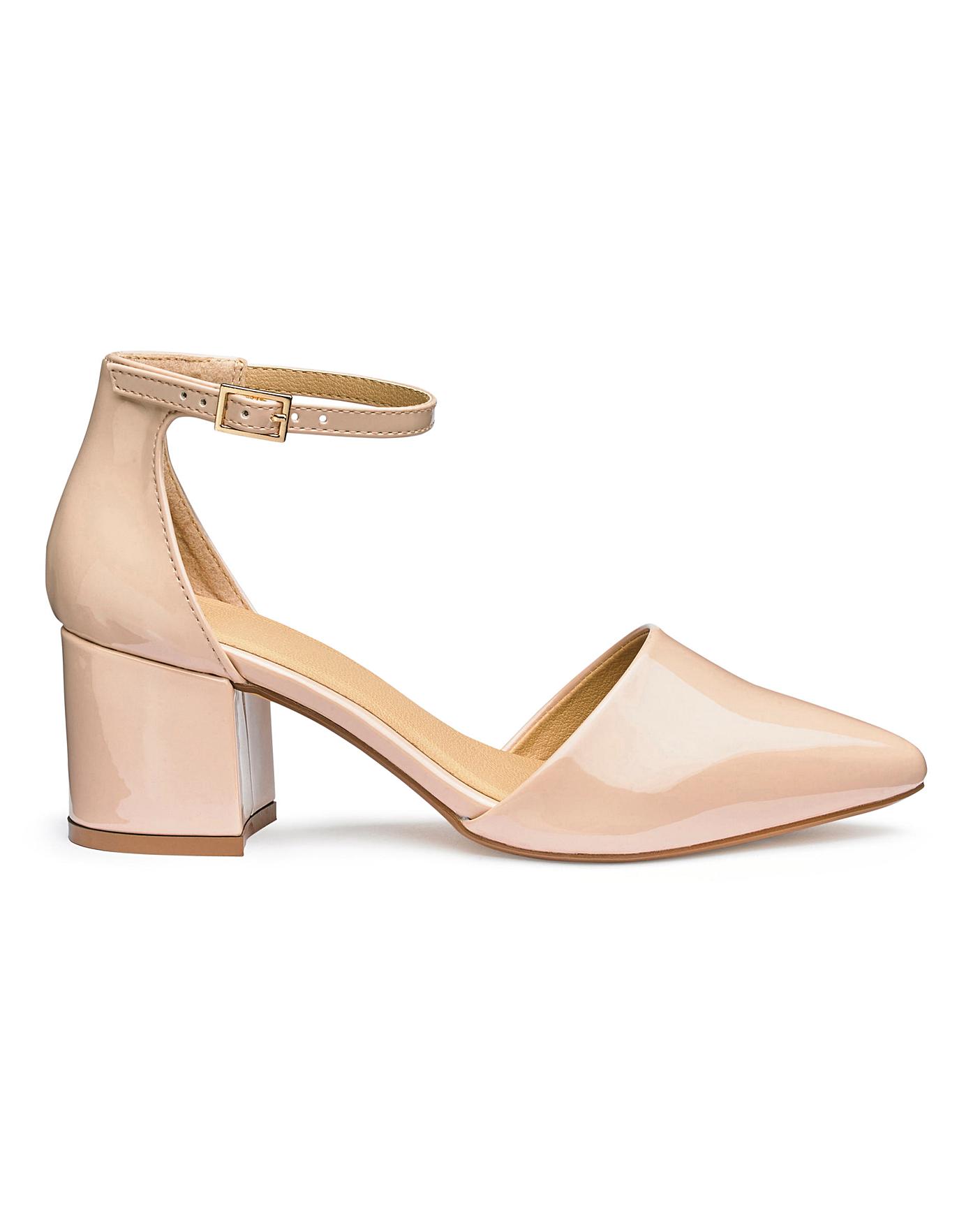 wide fit pointed block heels