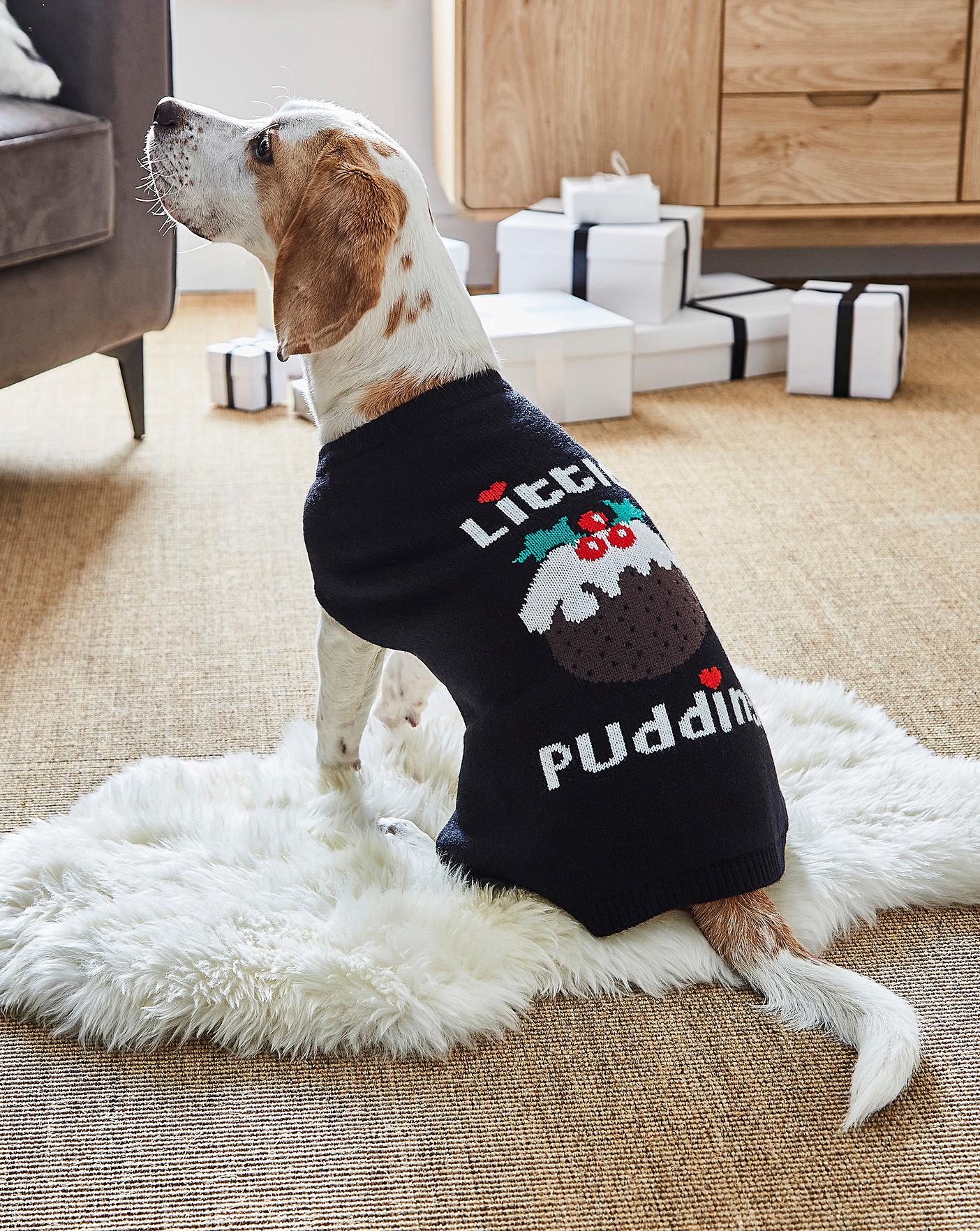 christmas pudding dog jumper