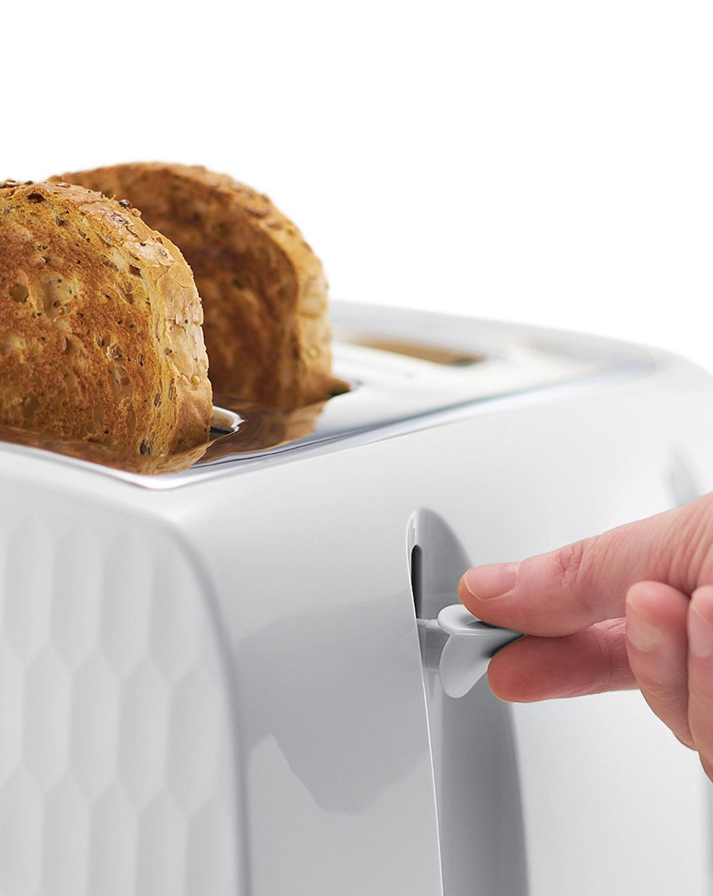 Russell Hobbs 26070 Honeycomb White 4-Slice Toaster