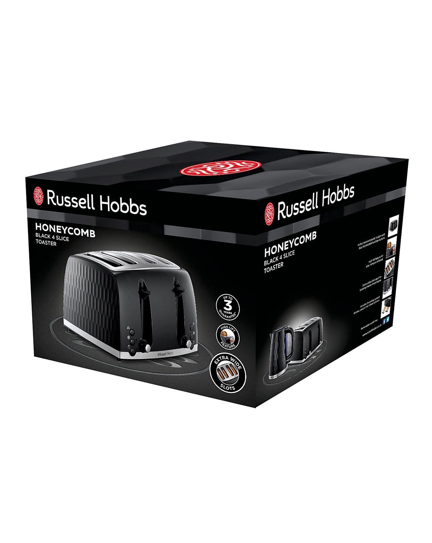 Buy Russell Hobbs 26071 Honeycomb 4 Slice Toaster - Black