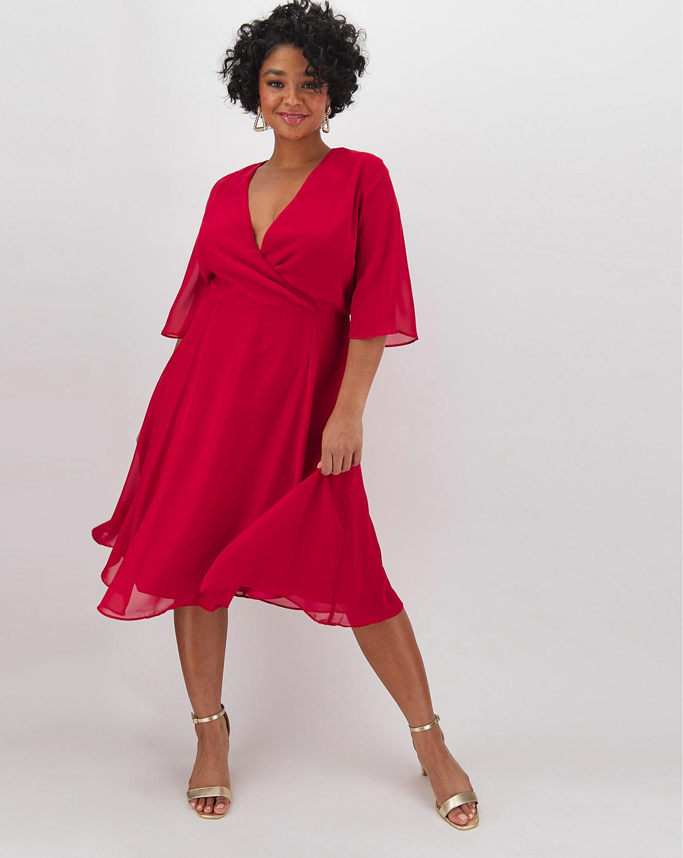 kimono sleeve midi dress