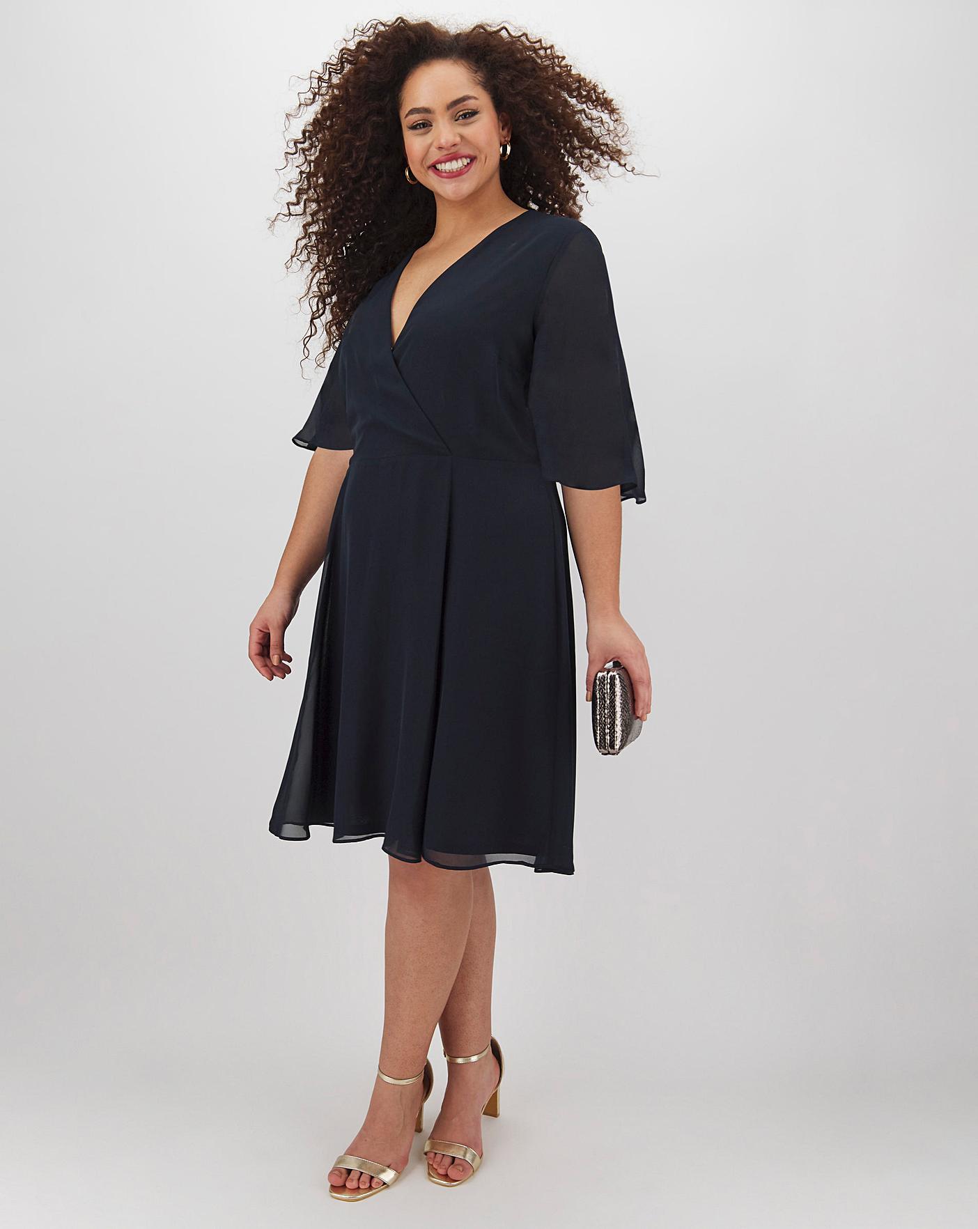 floaty midi dress with sleeves