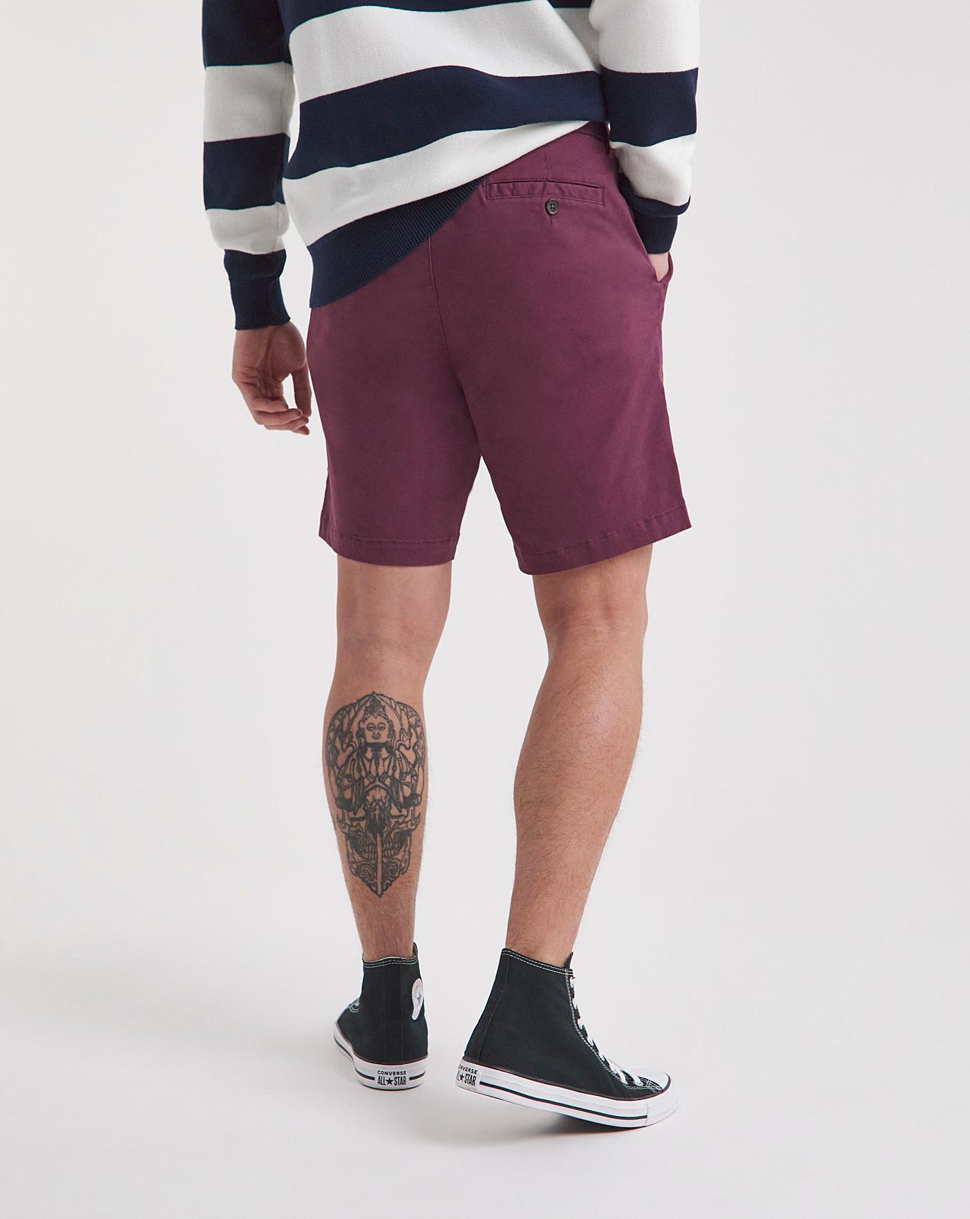 Mens burgundy outlet chino shorts