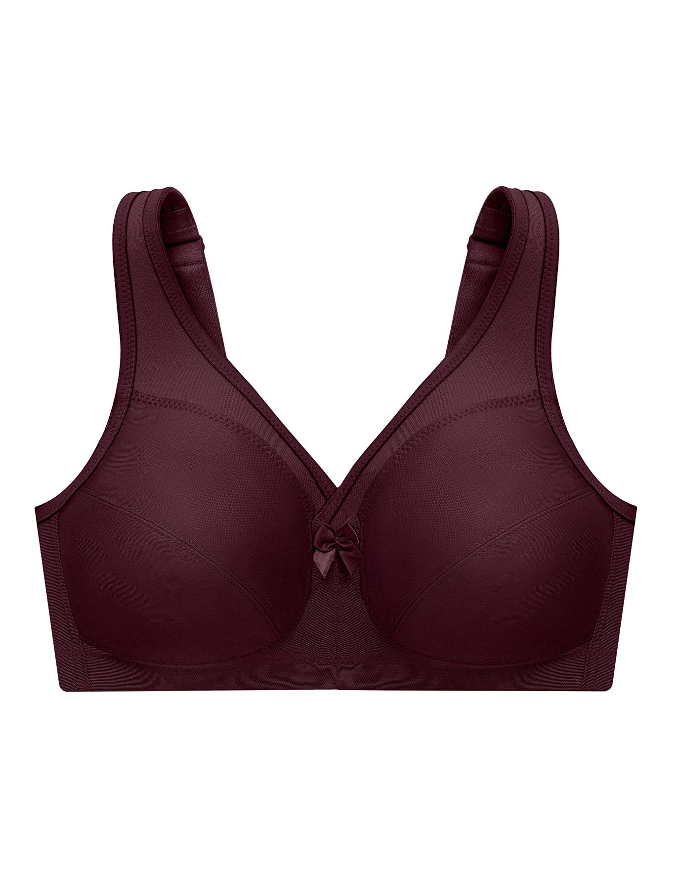 Glamorise Womens MagicLift Active Support Wirefree Bra 1005 Wine 44G