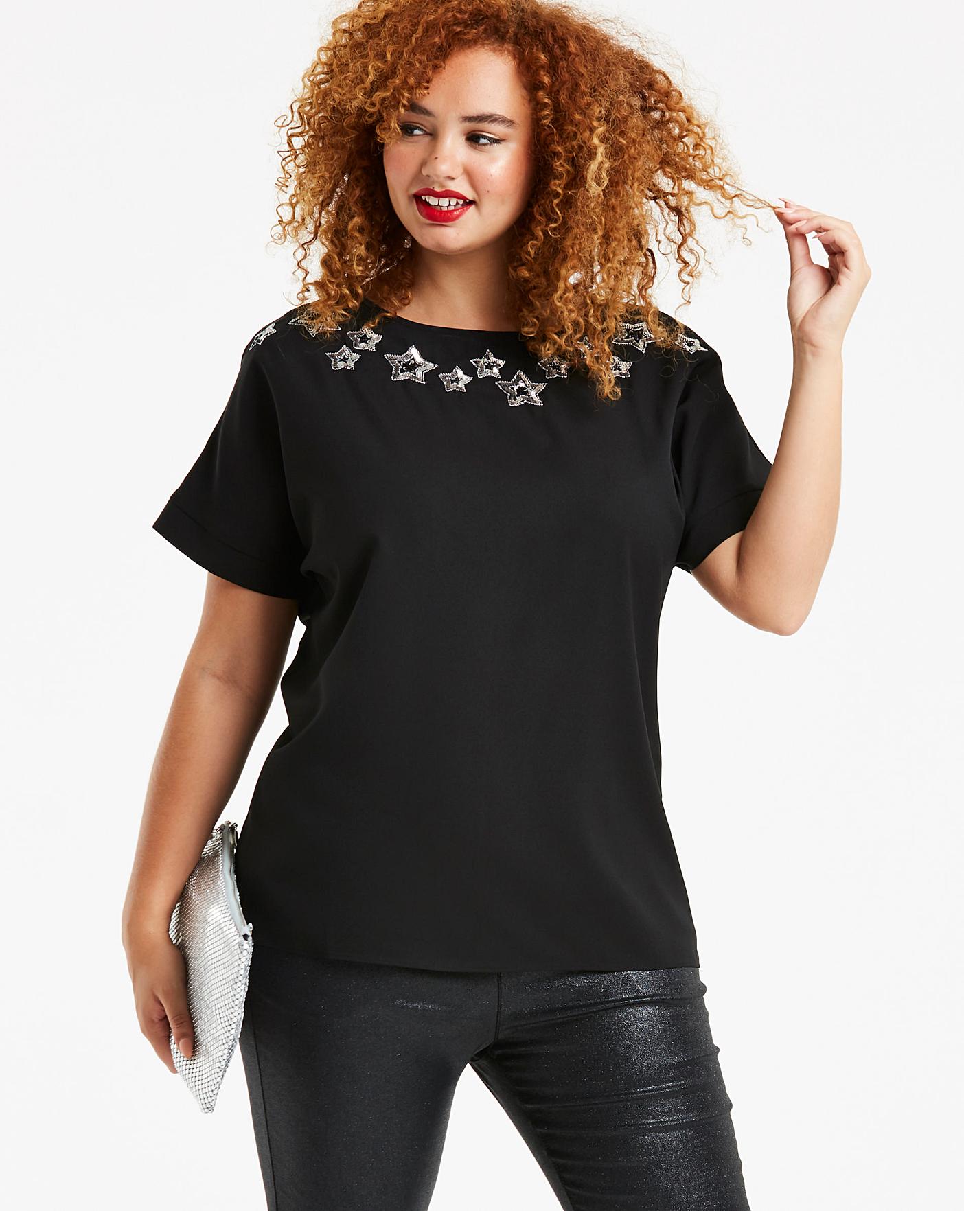 Embellished Drop Shoulder Blouse | Simply Be