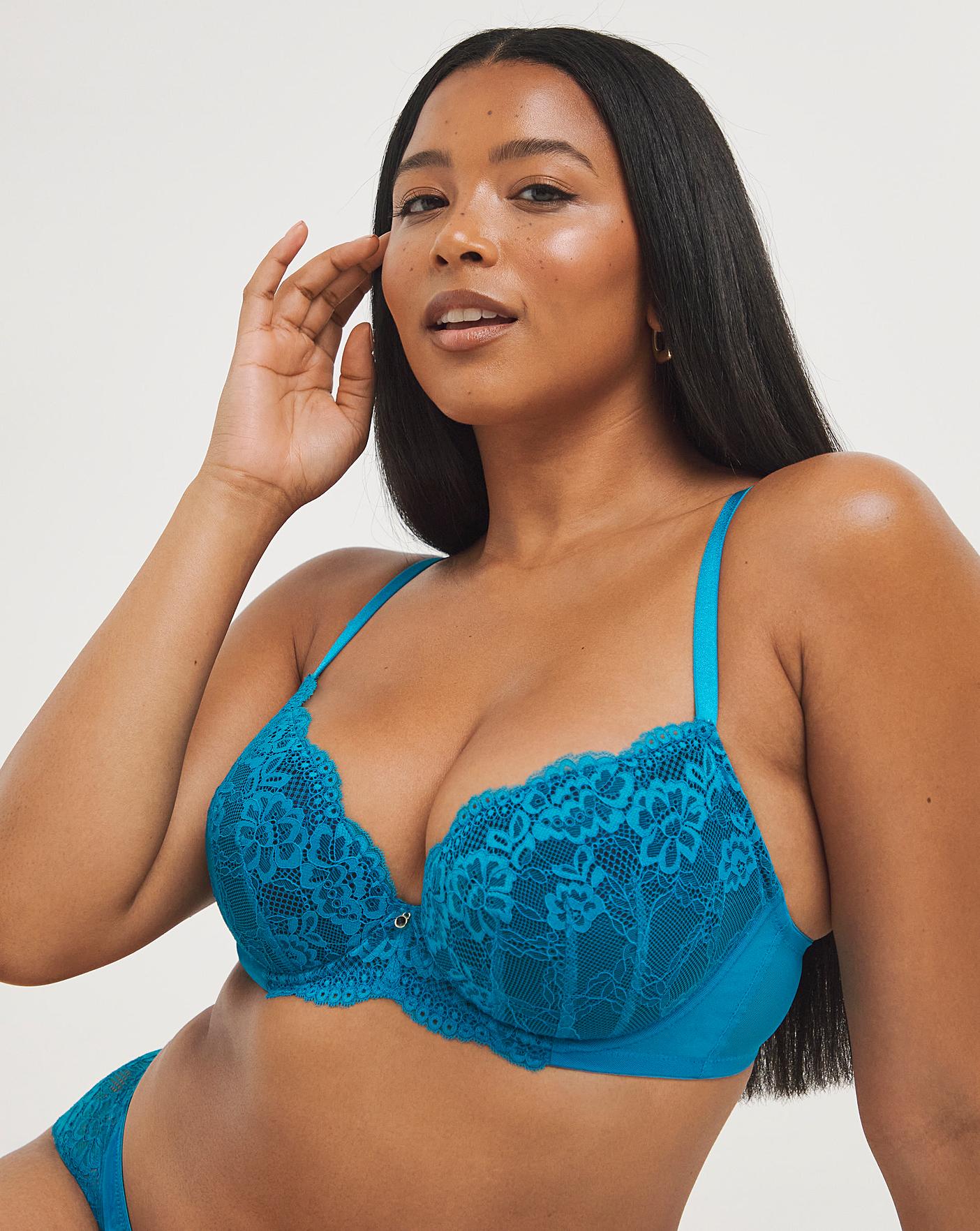Ann Summers Sexy Lace Planet Padded Balcony Bra Green Blue