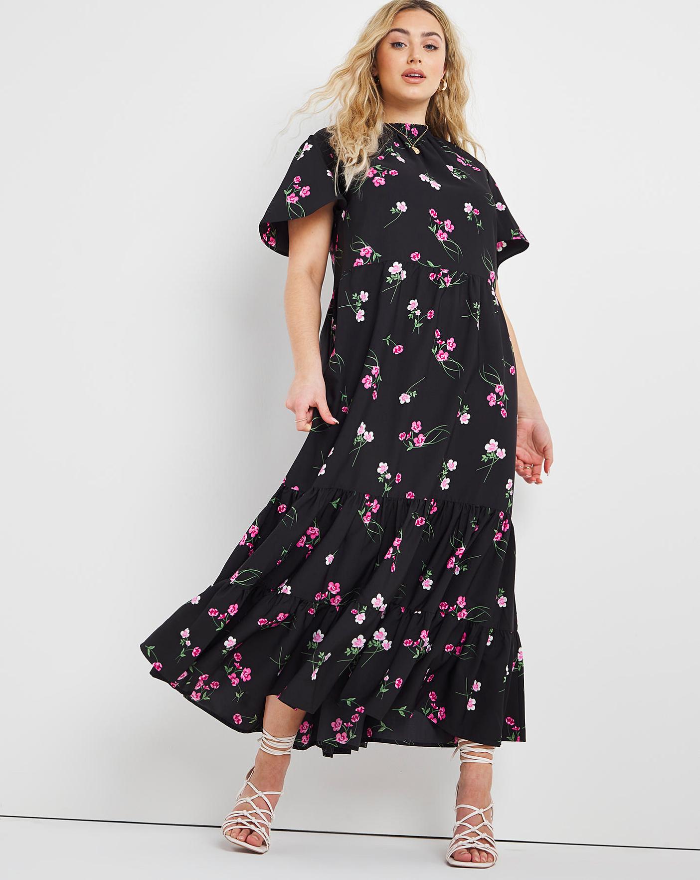 Midi dress with top angel sleeves