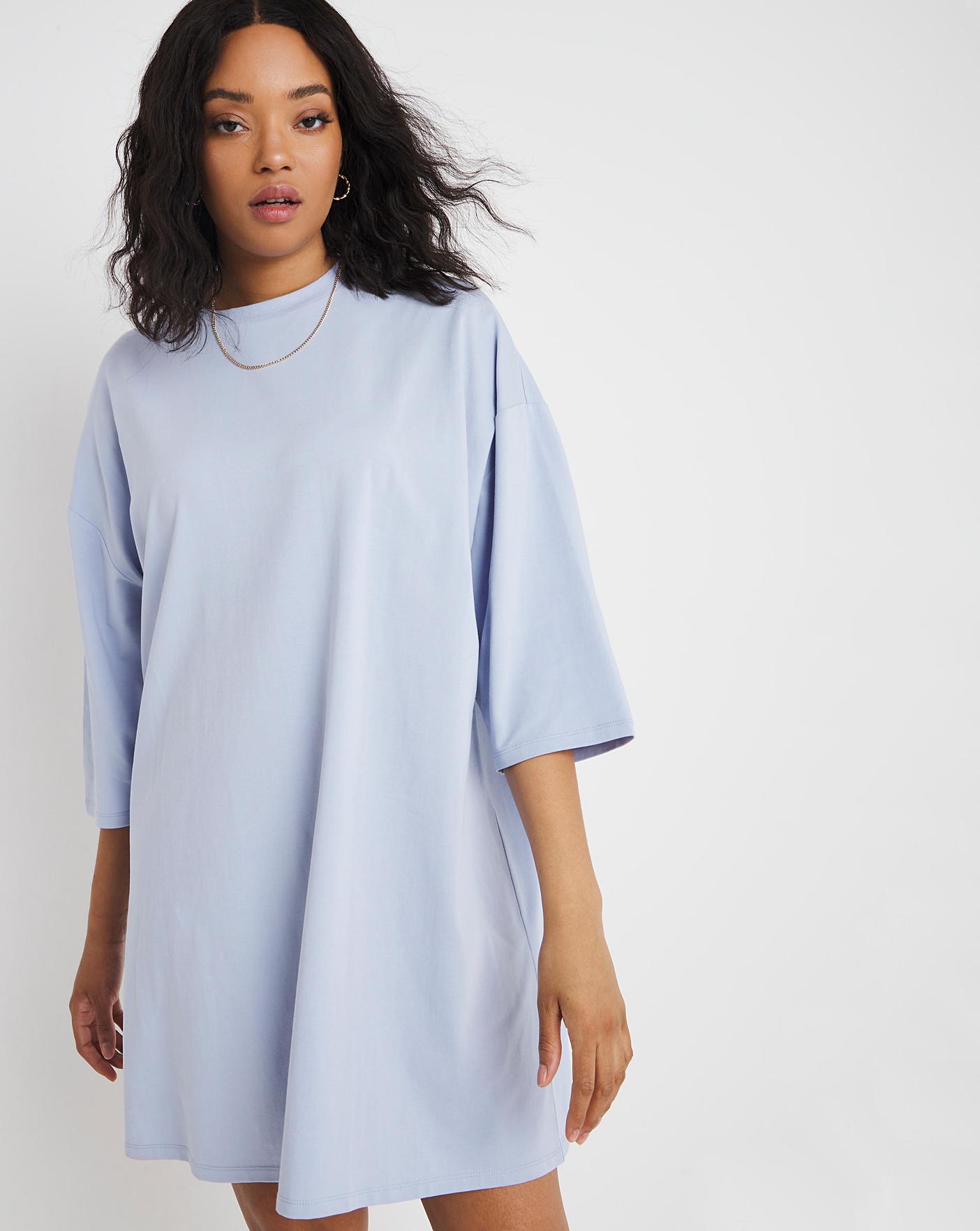 Oversized blue 2024 t shirt dress