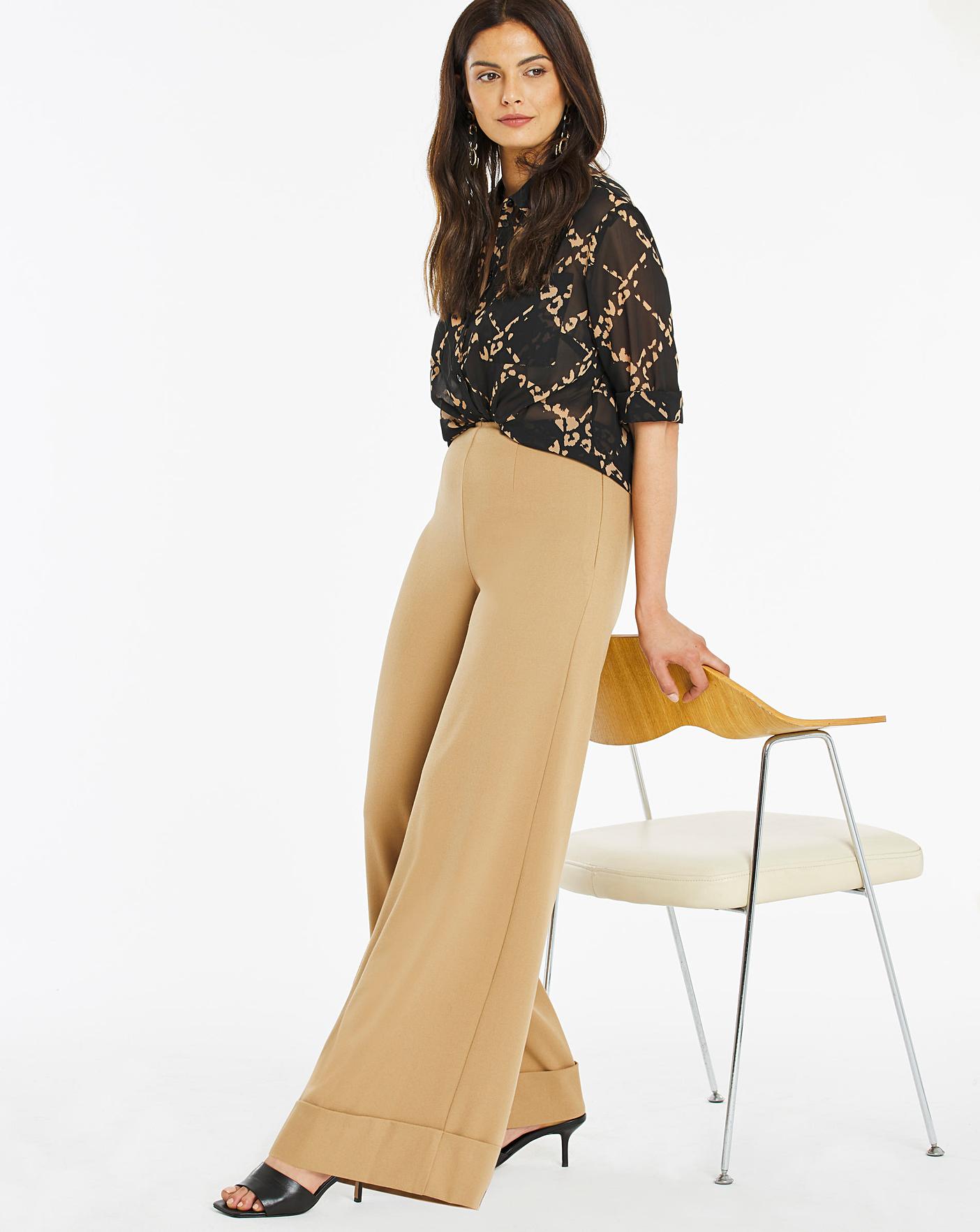 Side Zip Wide Leg Trousers  MS Collection  MS