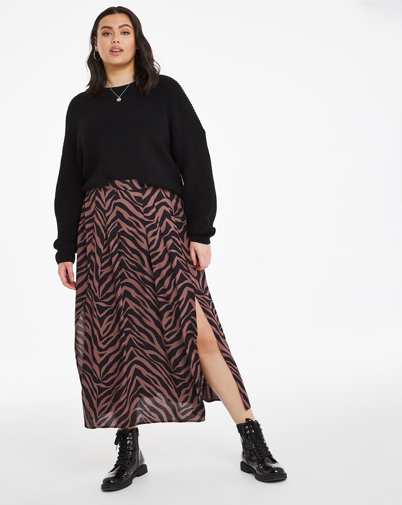 midi skirt with side split