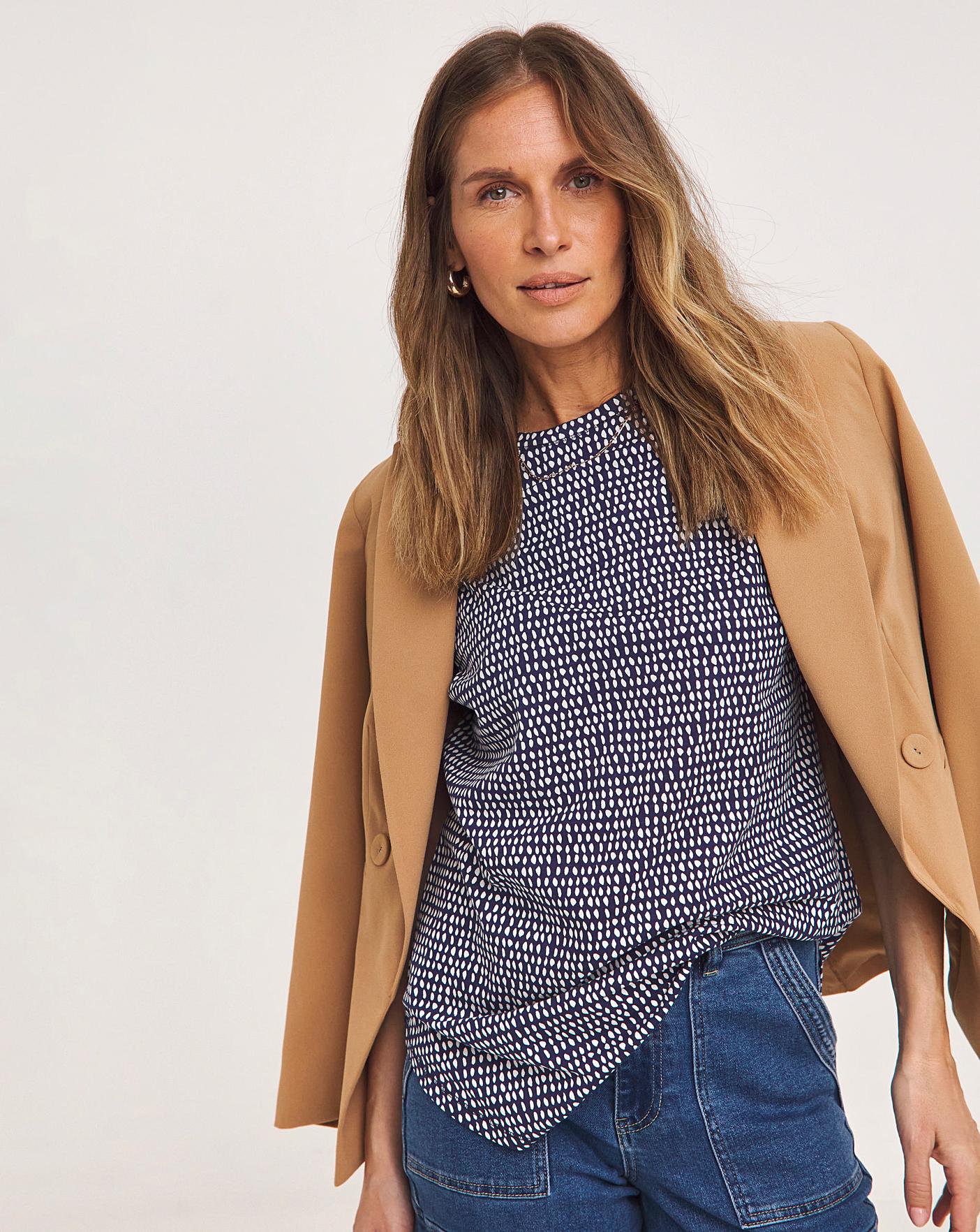 Double Take Pleated Detail Curved Hem Long Sleeve Top main image 0