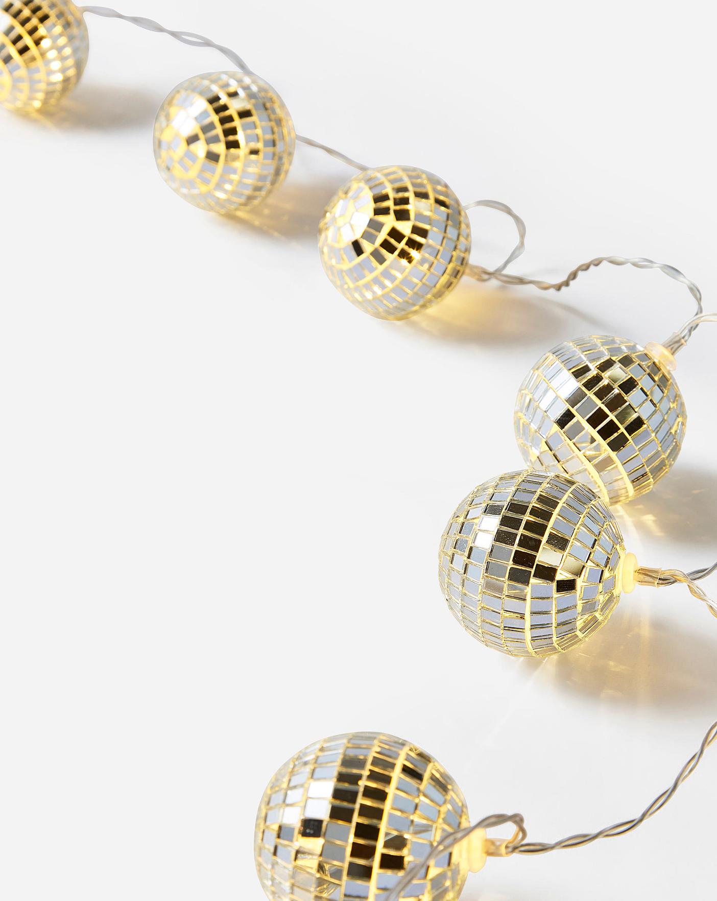 Gisela Graham Mirror Ball String Lights Fashion World