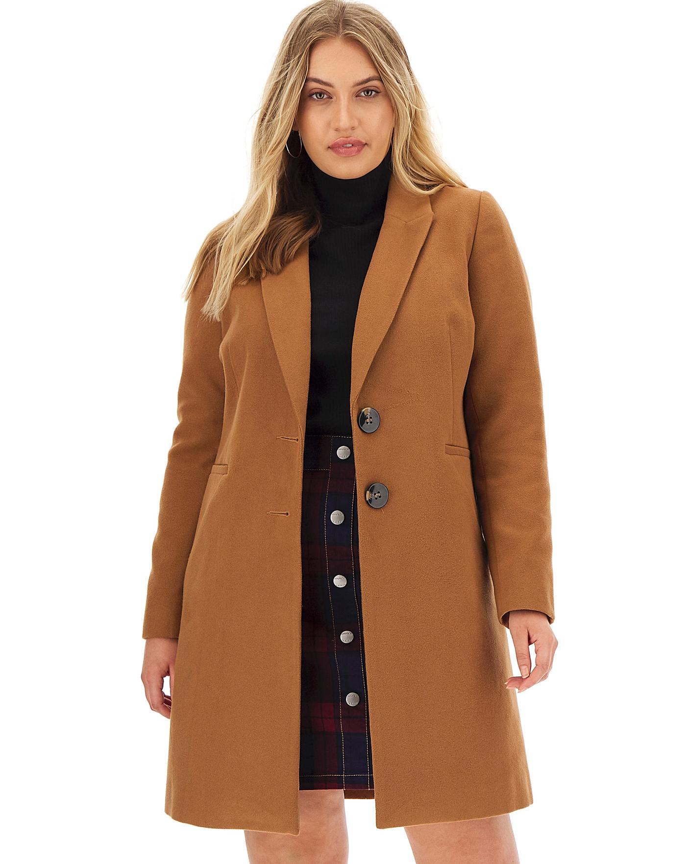 Camel Single Breasted Coat | Simply Be