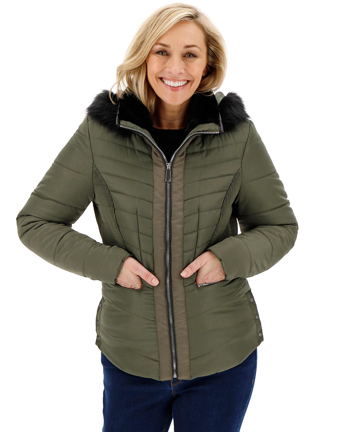 khaki hooded coat