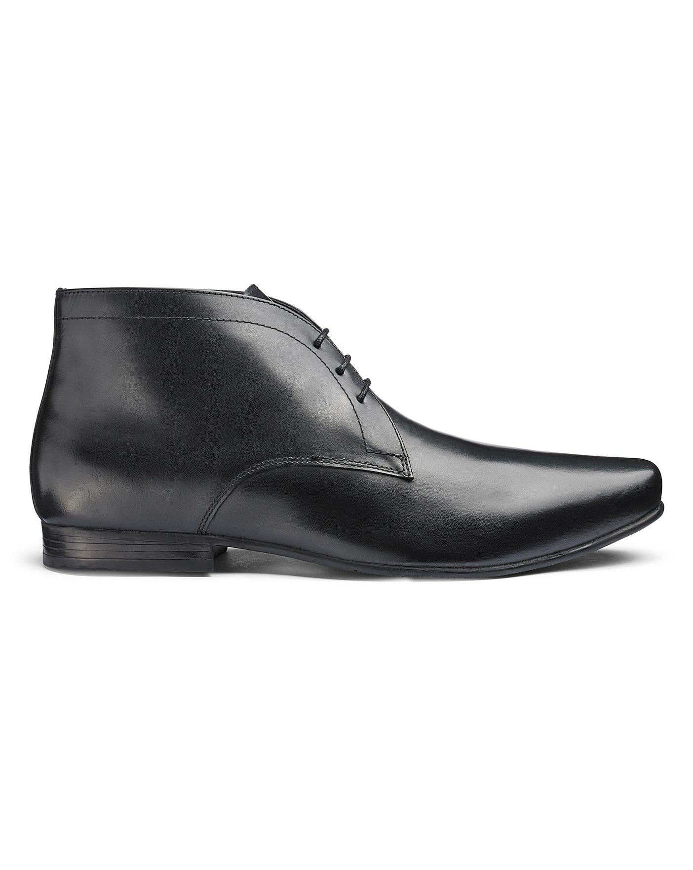 Leather Formal Chukka Boots Extra Wide