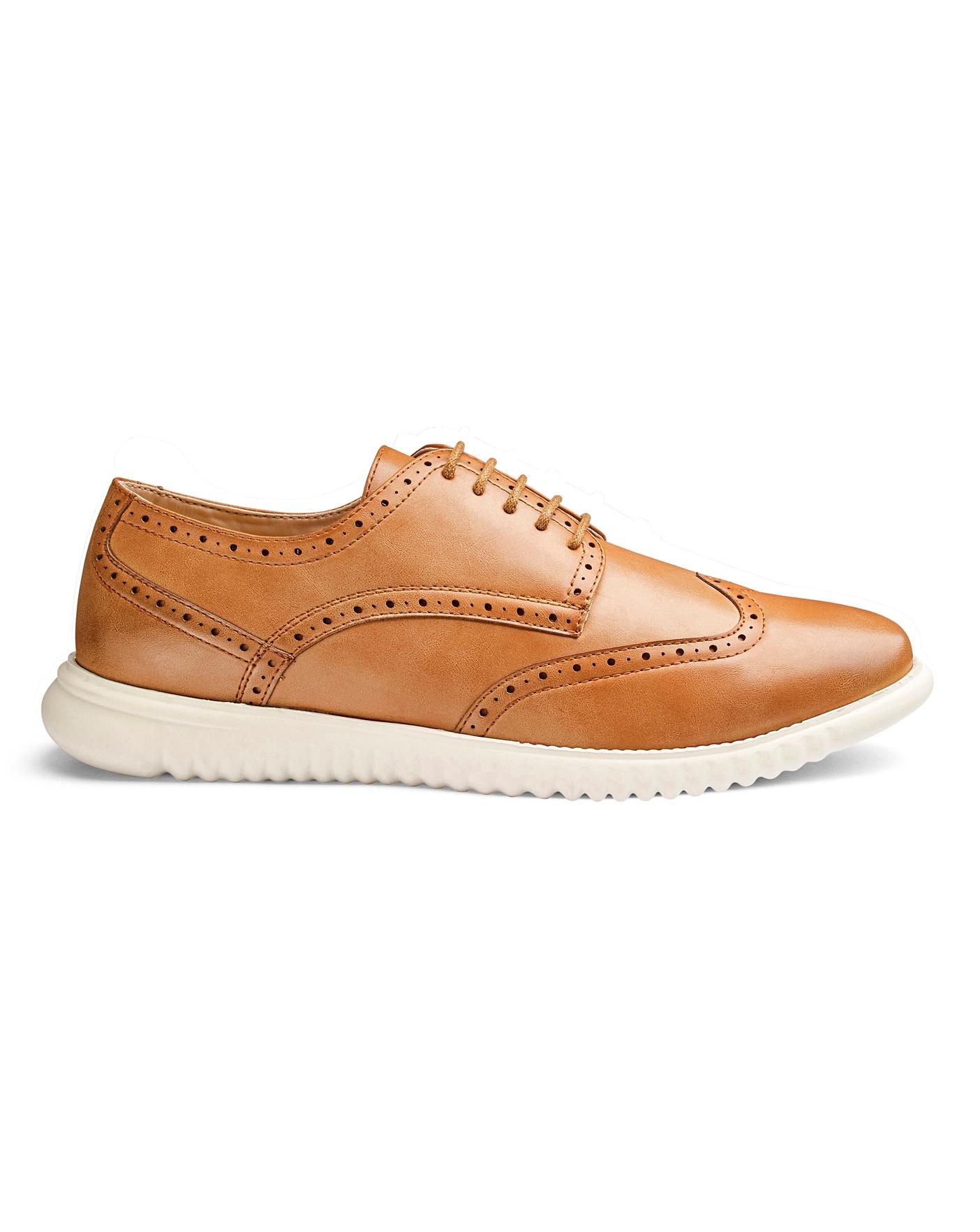 Leather Look Brogues Wide Fit