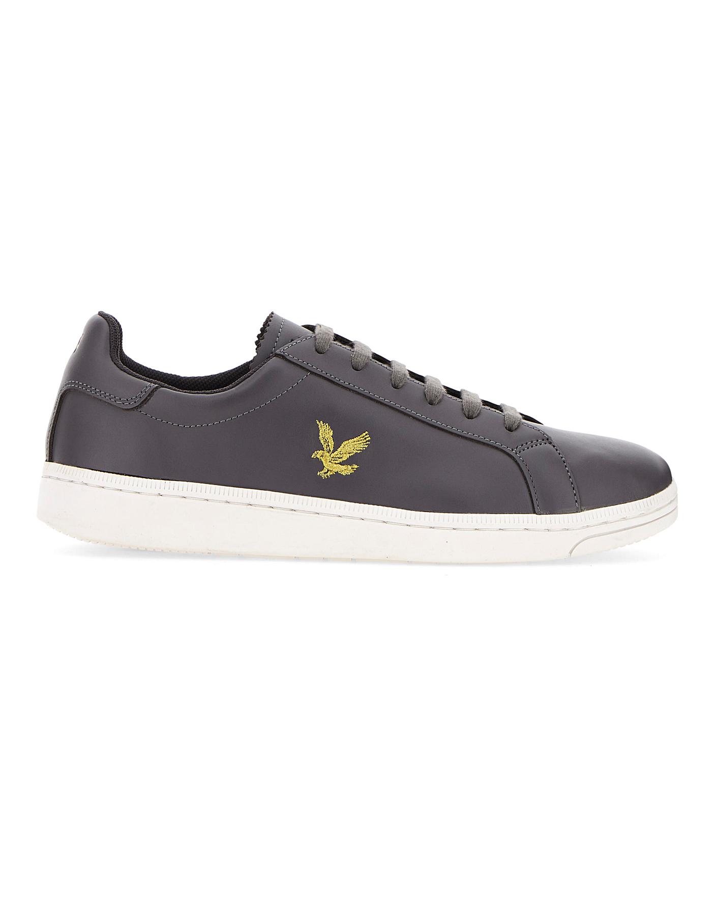 lyle and scott black leather trainers
