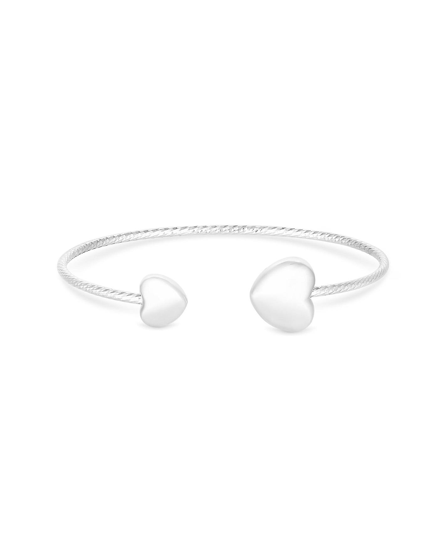 Simply Silver Recycled Heart Cuff Fashion World