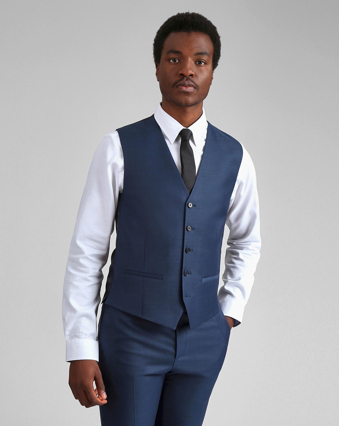 Ted baker grey on sale with blue check waistcoat