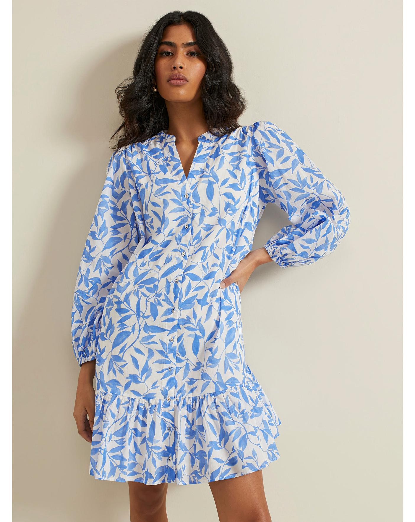 Phase eight shops white and blue dress