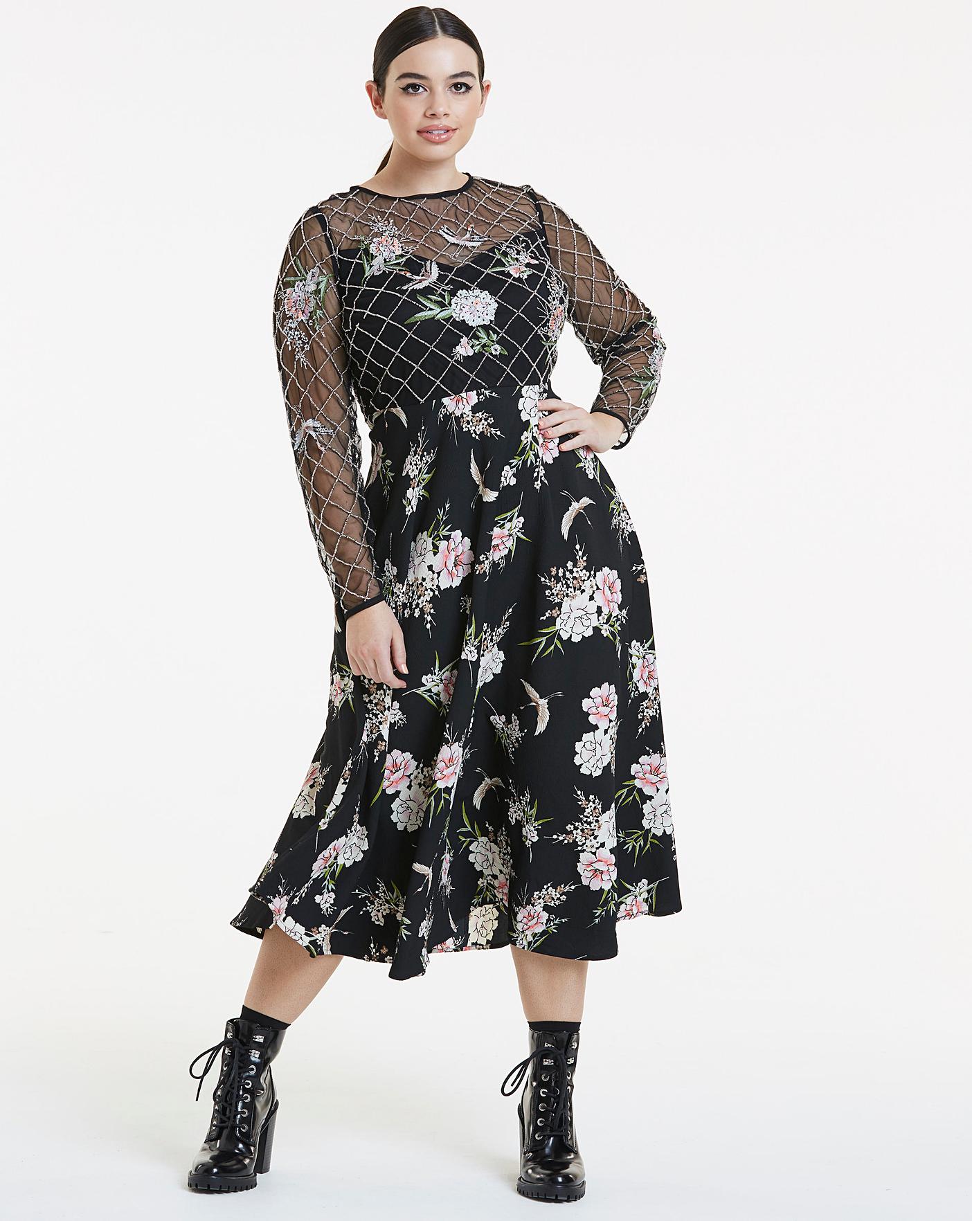 joanna hope embellished midi dress