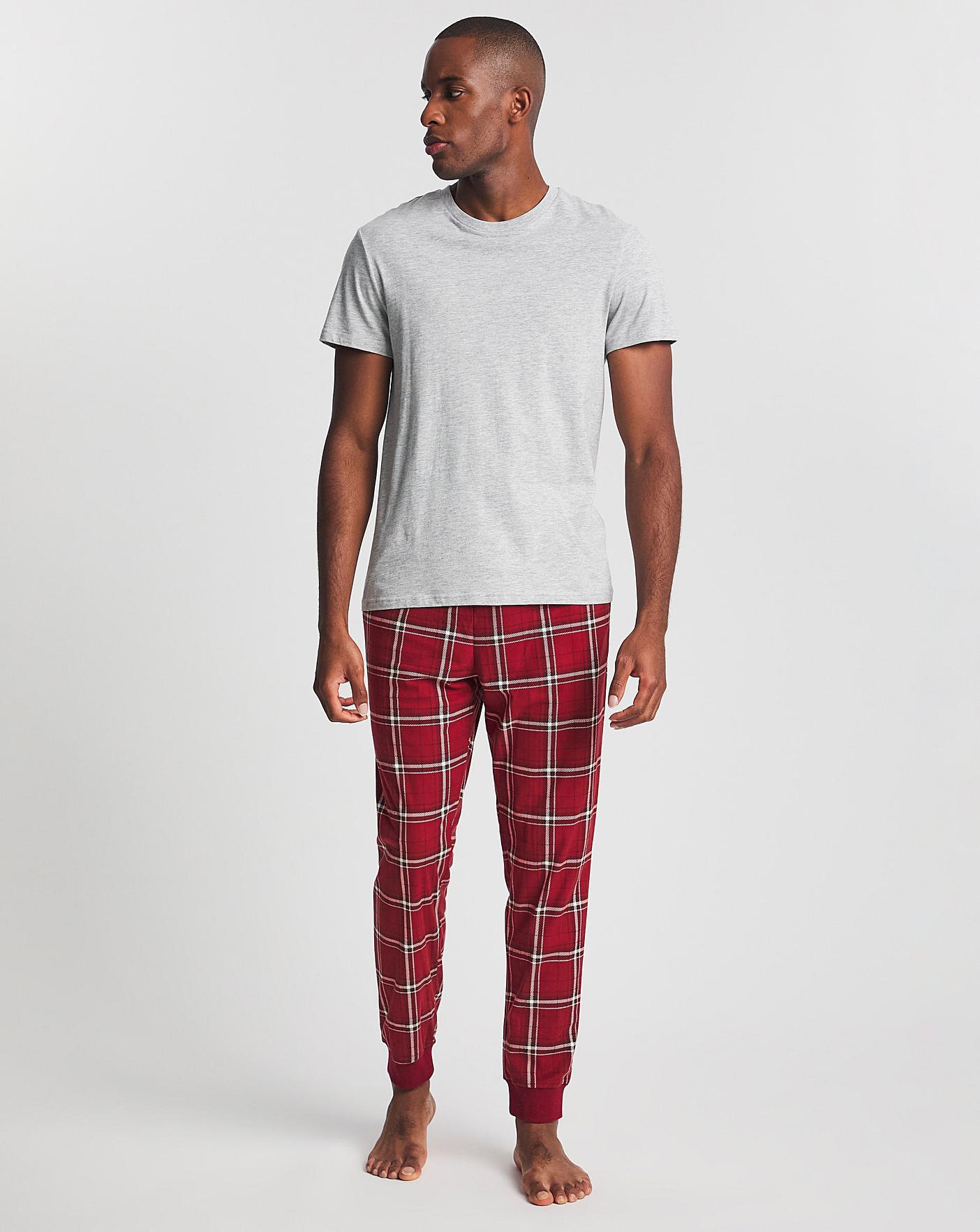 cuffed check pyjama bottoms