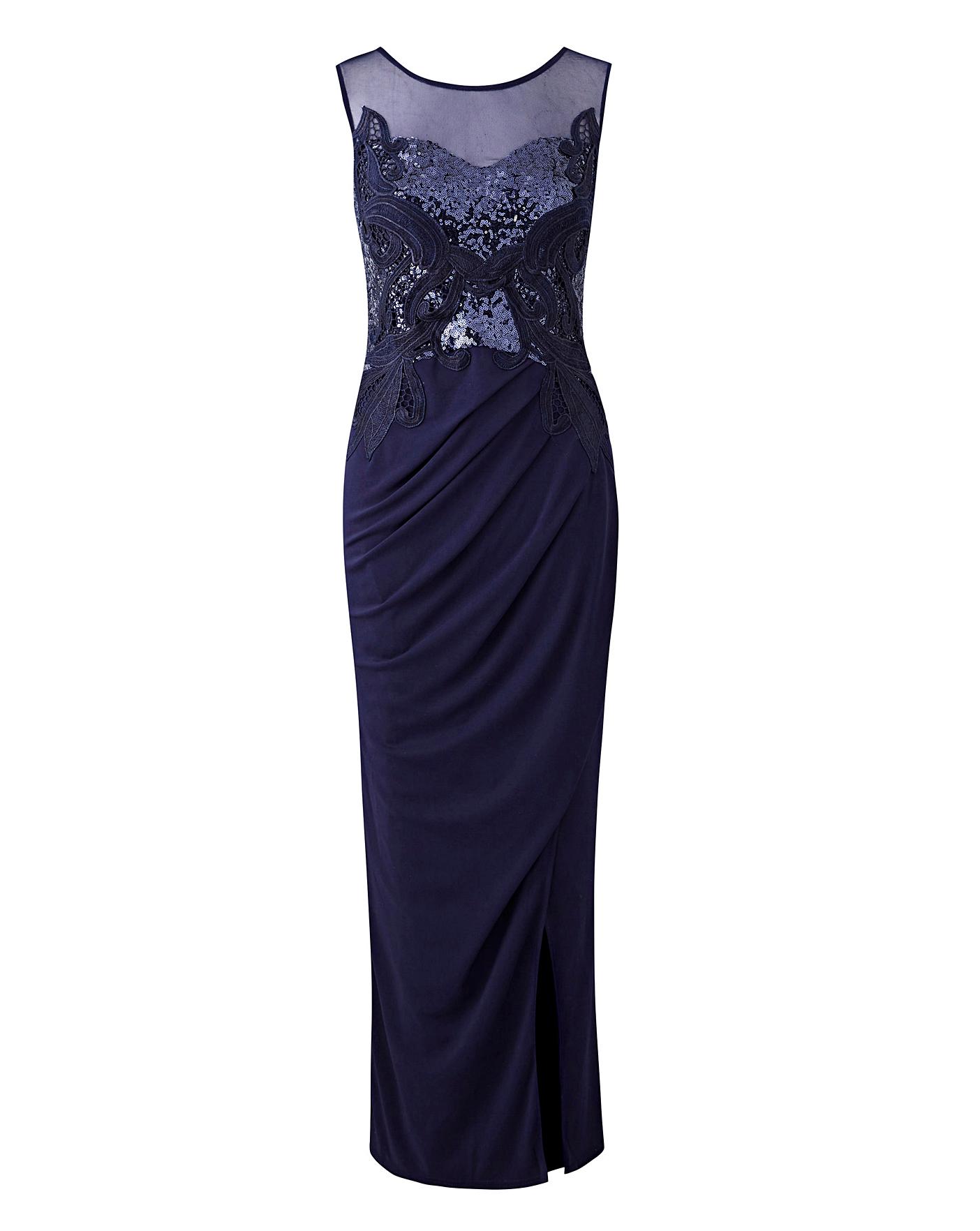 joanna hope lace trim maxi dress