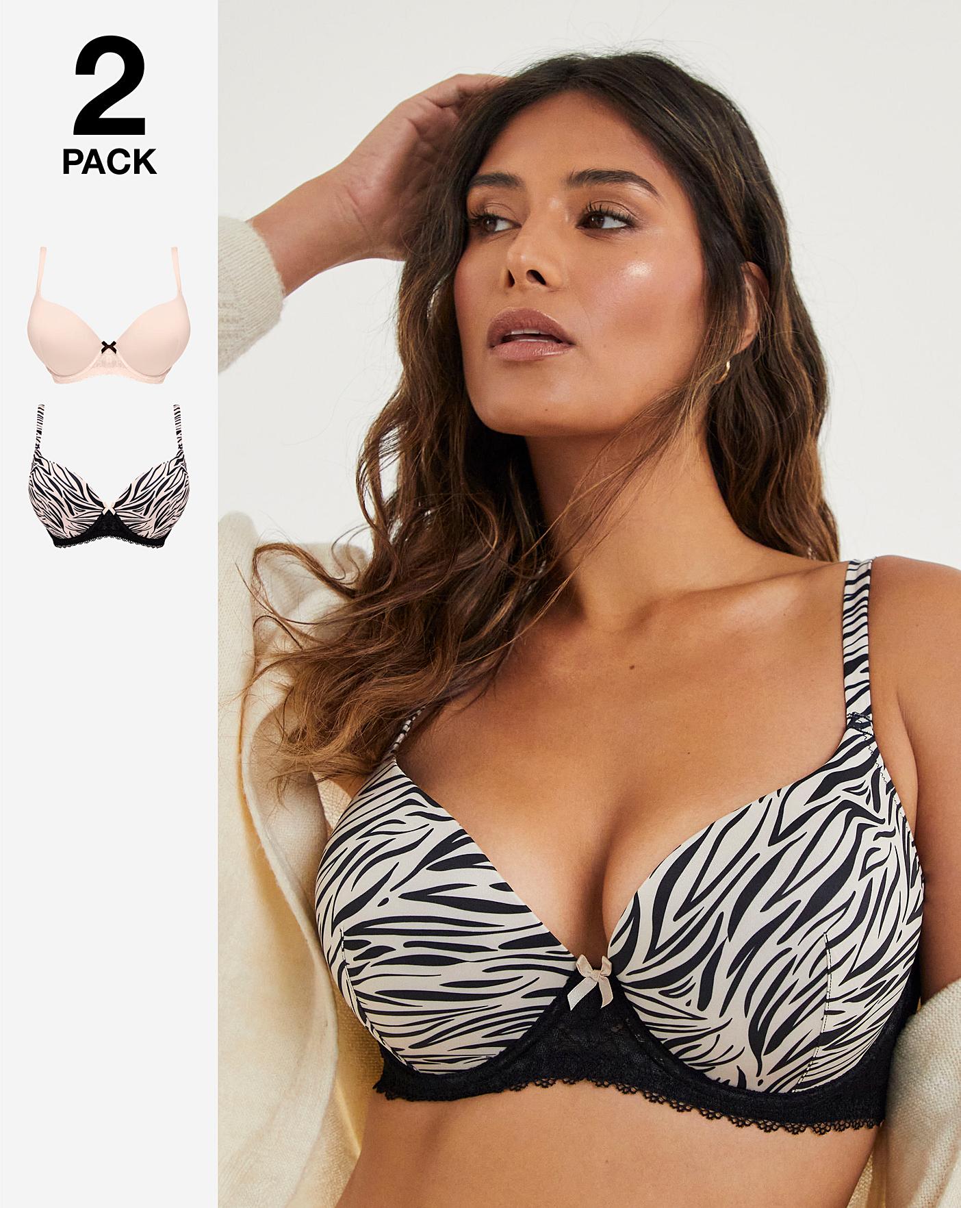 2 Pack Hook and Eye Blk/Wht Bras
